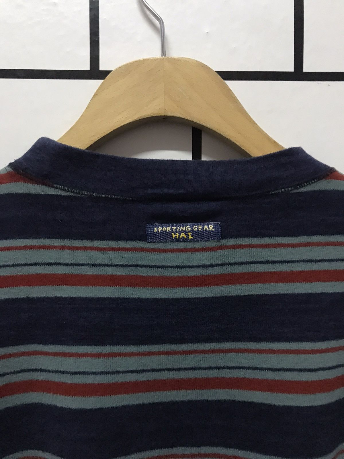Hai Sporting Gear × Issey Miyake Vintage Hai Sporting Gear tilted stripe long sleeve tee Size US M / EU 48-50 / 2 - 9 Thumbnail