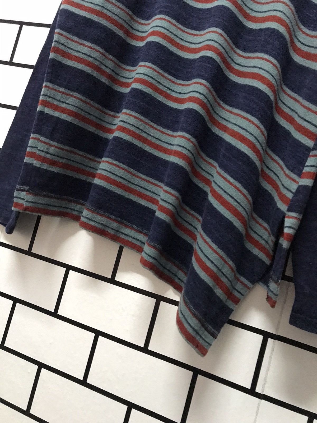 Hai Sporting Gear × Issey Miyake Vintage Hai Sporting Gear tilted stripe long sleeve tee Size US M / EU 48-50 / 2 - 5 Thumbnail