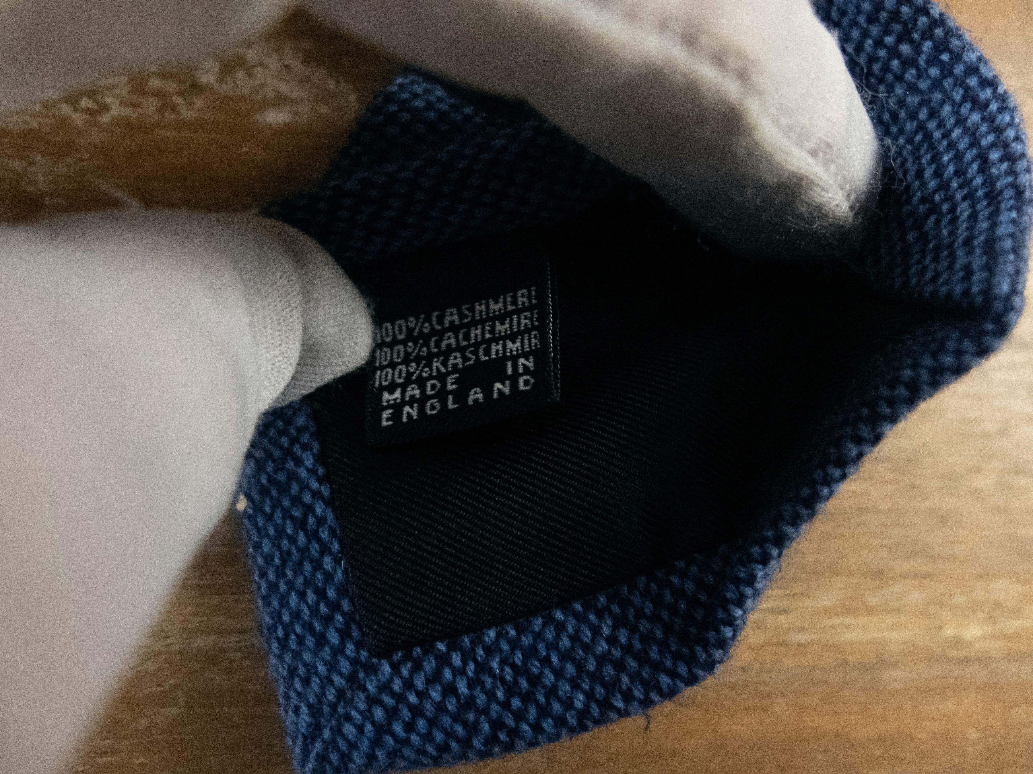 Drake's DRAKE'S of London hand made woven blue pure cashmere tie q Size ONE SIZE - 4 Thumbnail