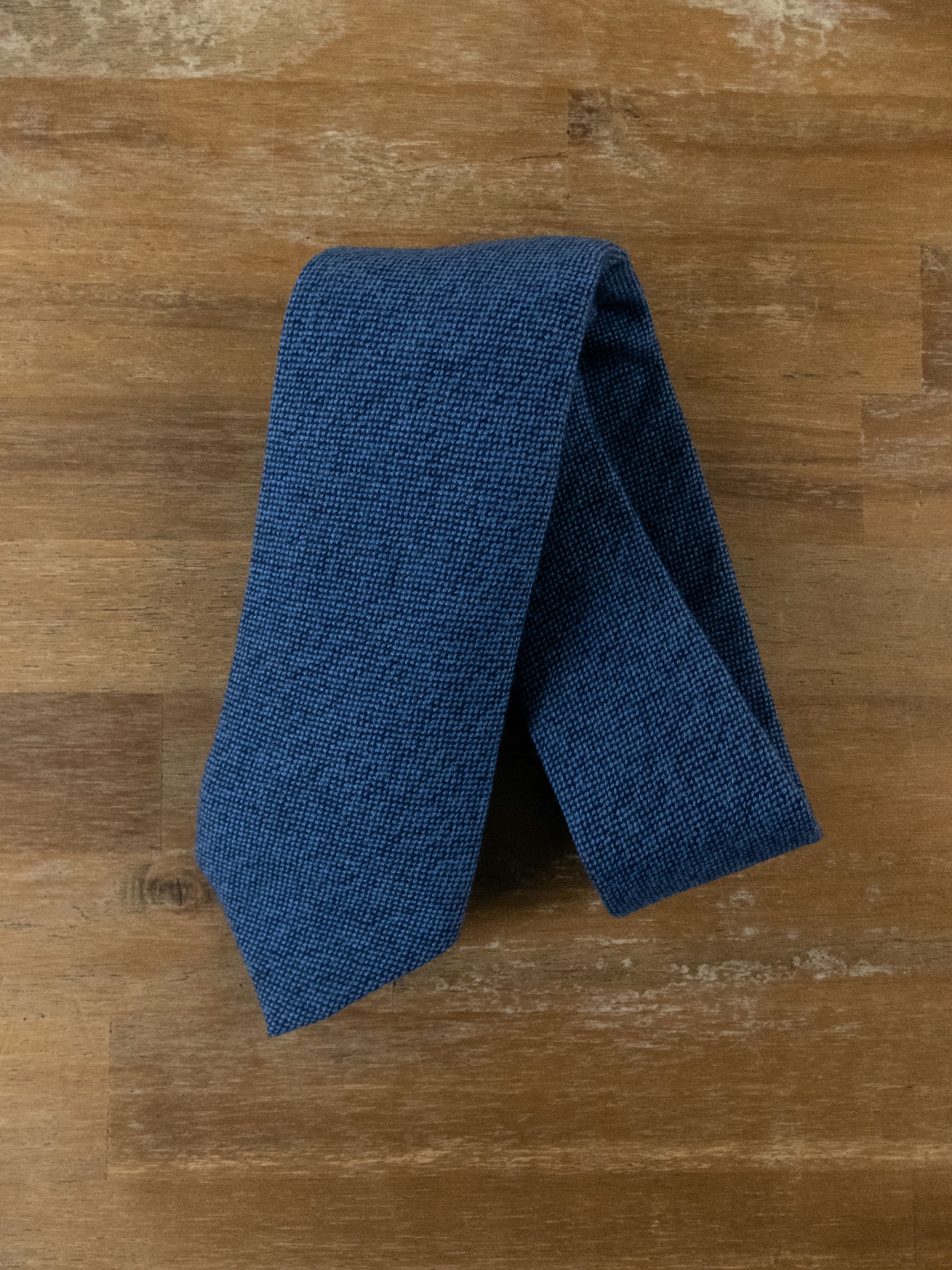 Pre-owned Drake's Of London Hand Made Woven Blue Pure Cashmere Tie