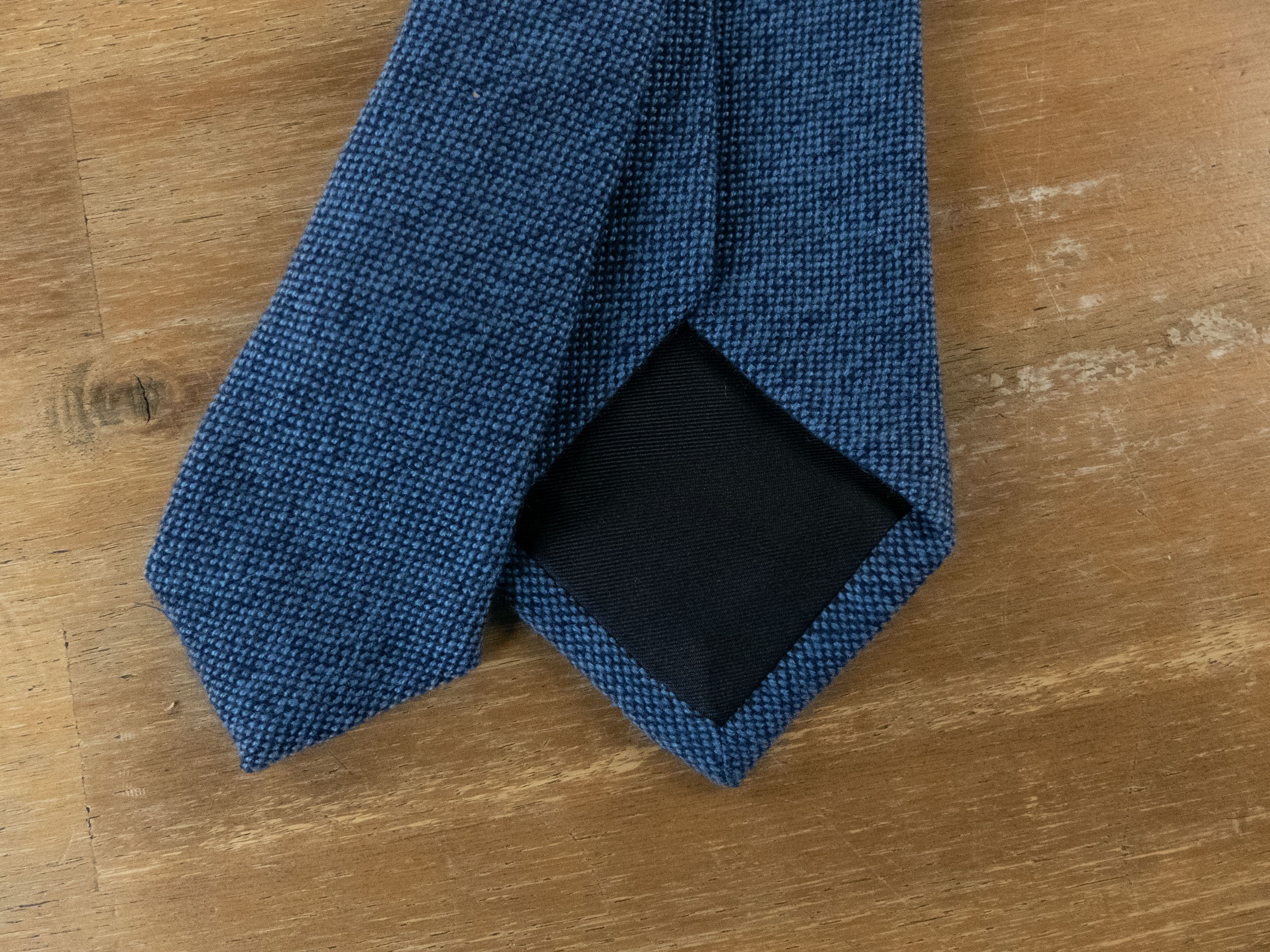 Drake's DRAKE'S of London hand made woven blue pure cashmere tie q Size ONE SIZE - 5 Thumbnail