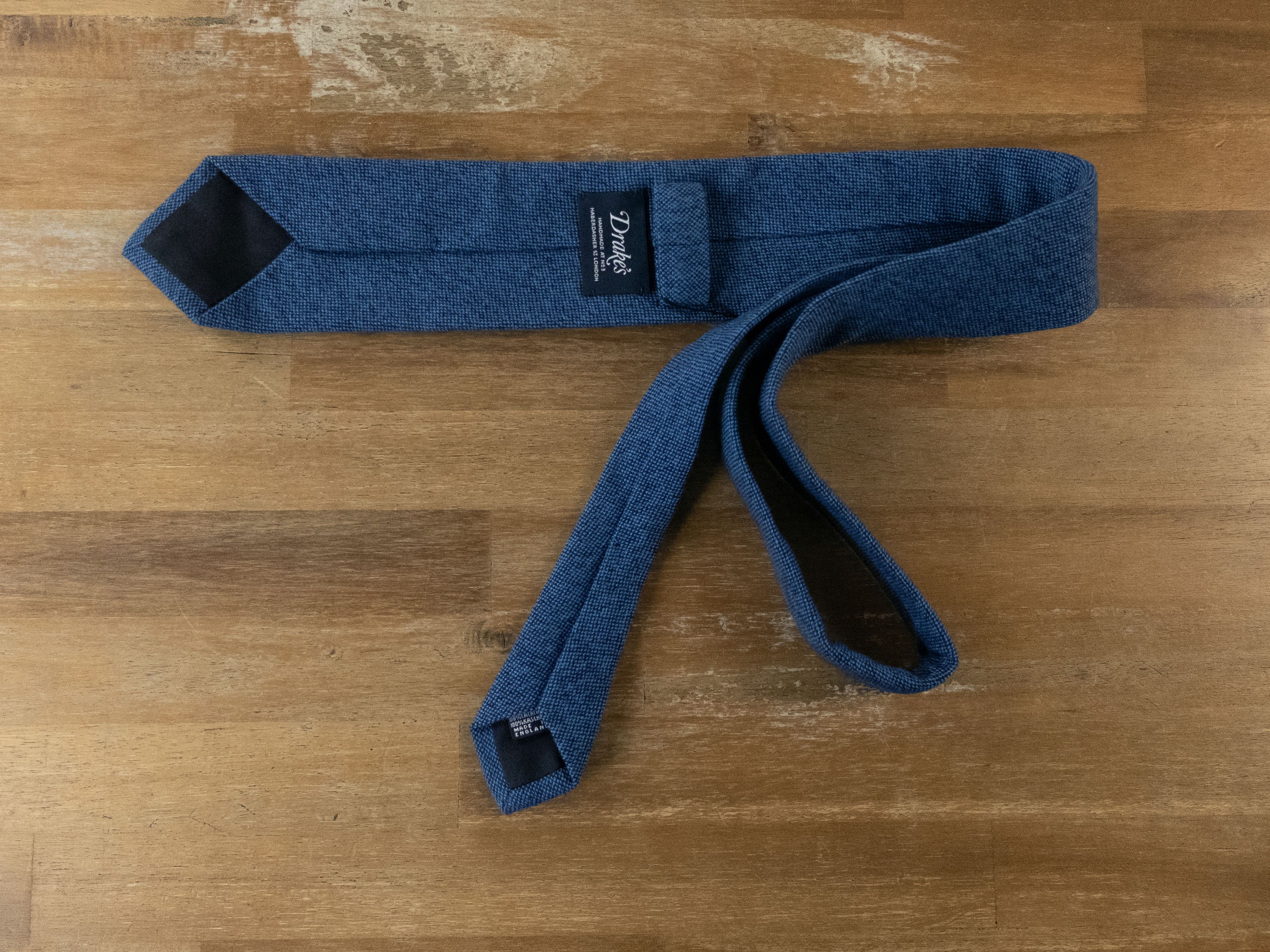 Drake's DRAKE'S of London hand made woven blue pure cashmere tie q Size ONE SIZE - 2 Thumbnail
