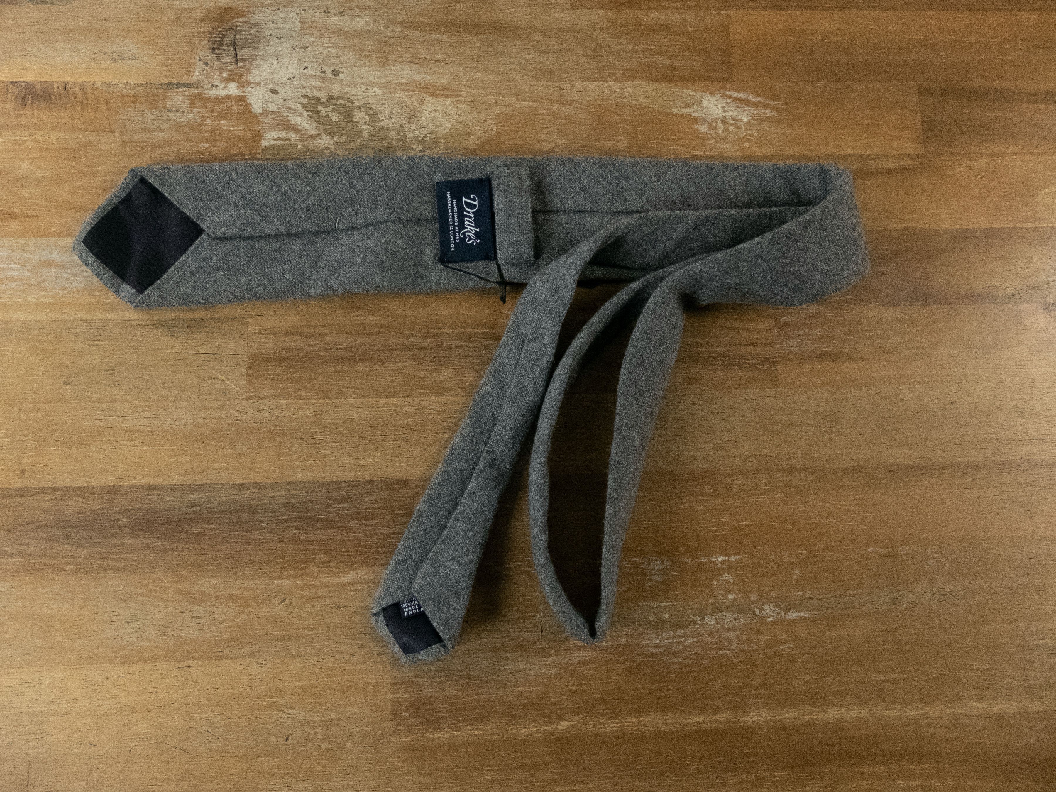 Drake's DRAKE'S of London hand made woven gray pure cashmere tie q Size ONE SIZE - 2 Thumbnail