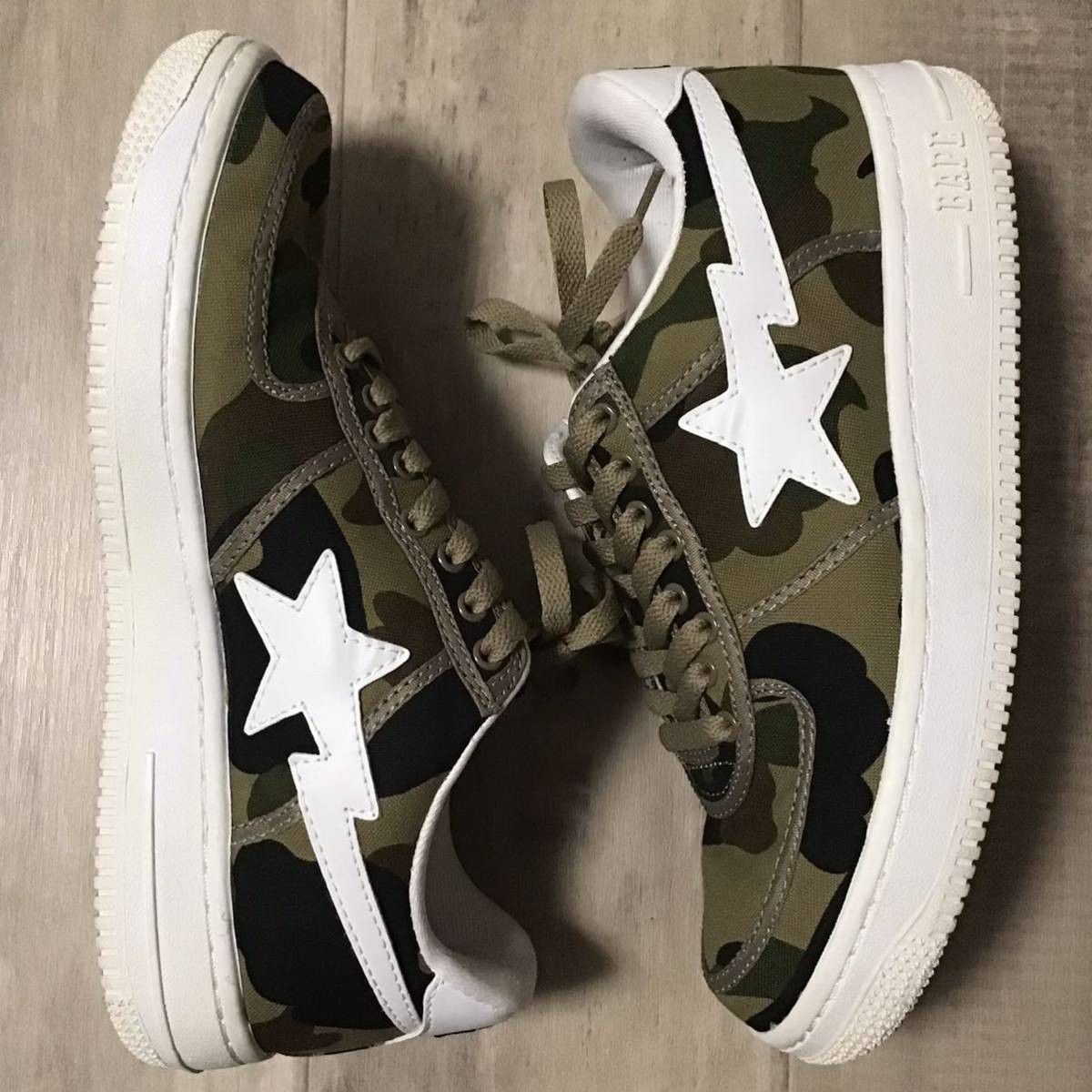 Bape Canvas × leather BAPESTA sneakers APE BAPE STA shoes Size US 9 / EU 42 - 3 Thumbnail