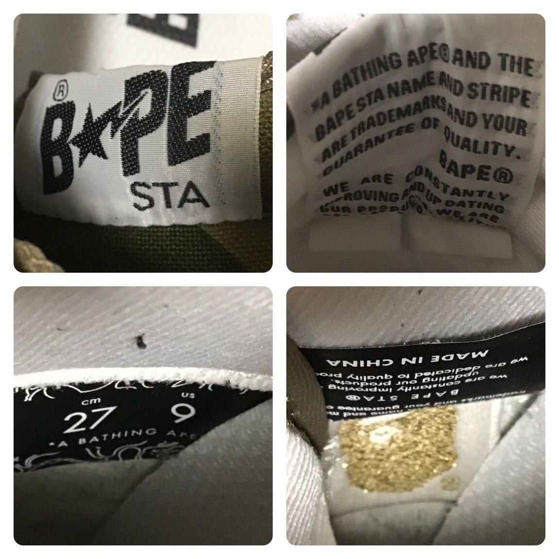 Bape Canvas × leather BAPESTA sneakers APE BAPE STA shoes Size US 9 / EU 42 - 10 Thumbnail