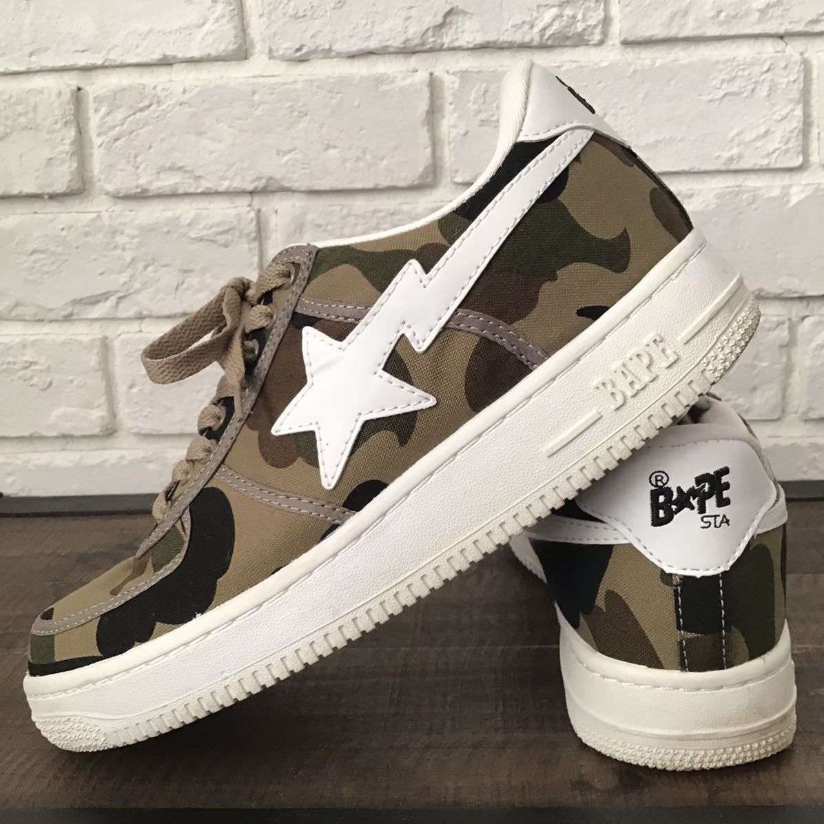 Bape Canvas × leather BAPESTA sneakers APE BAPE STA shoes Size US 9 / EU 42 - 1 Thumbnail