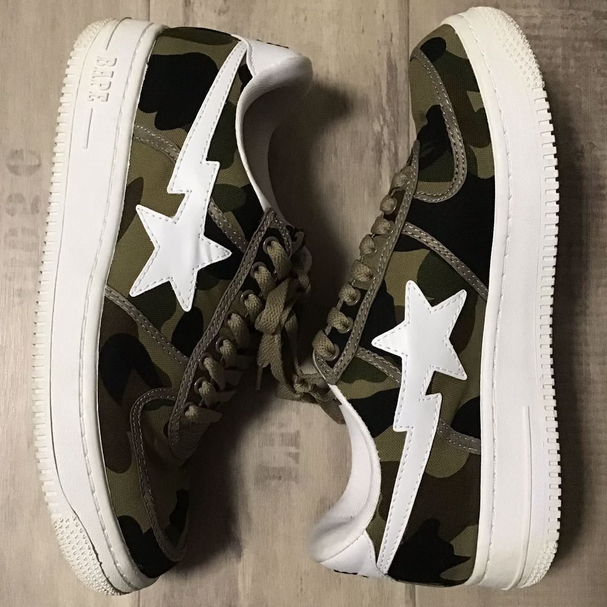 Bape Canvas × leather BAPESTA sneakers APE BAPE STA shoes Size US 9 / EU 42 - 2 Thumbnail