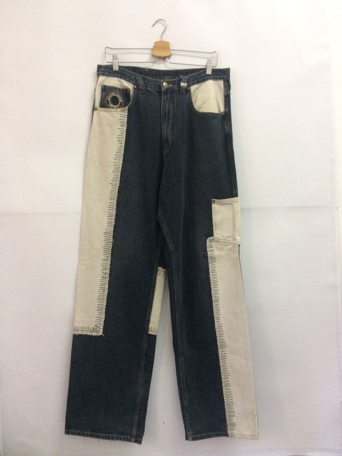 Japanese Brand × Phat Farm Baggy Phat Farm patchwork tactical denim pant Size US 32 / EU 48 - 1 Thumbnail