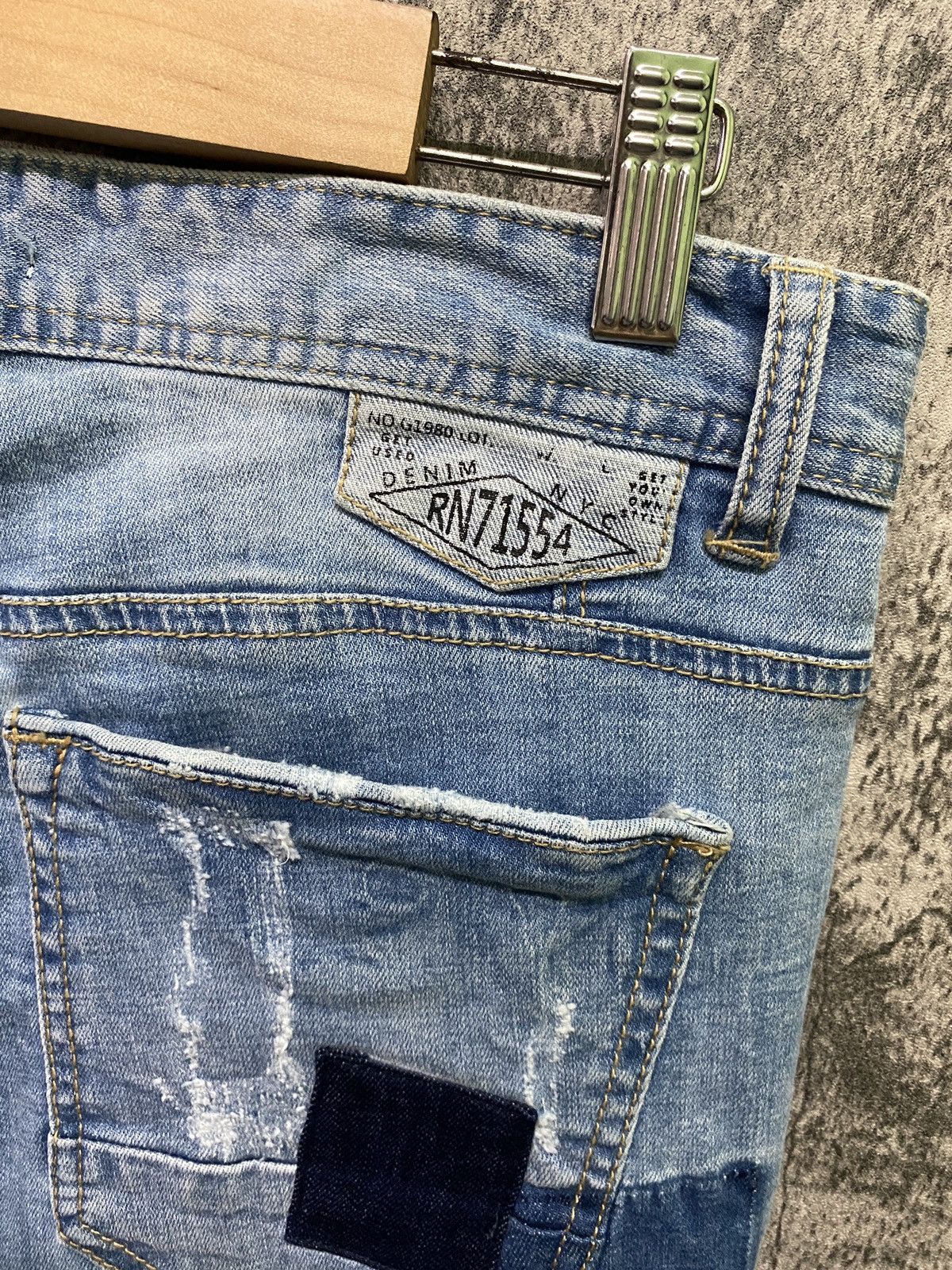 Designer GET USED Distressed Patchwork Skinny Kapital Style Denim Size US 32 / EU 48 - 12 Thumbnail