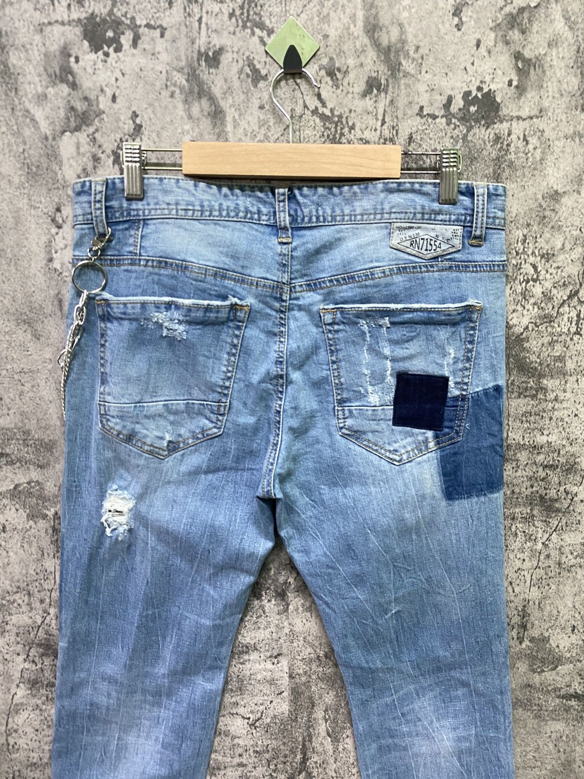 Designer GET USED Distressed Patchwork Skinny Kapital Style Denim Size US 32 / EU 48 - 9 Thumbnail