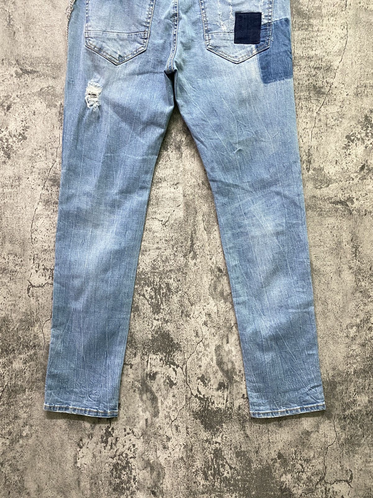 Designer GET USED Distressed Patchwork Skinny Kapital Style Denim Size US 32 / EU 48 - 13 Thumbnail