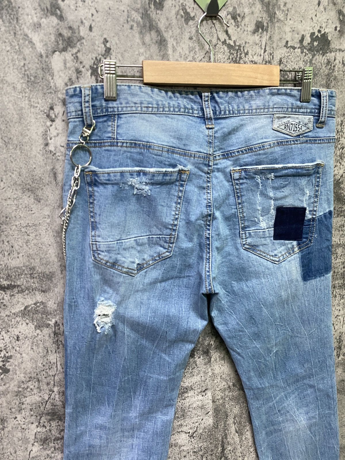 Designer GET USED Distressed Patchwork Skinny Kapital Style Denim Size US 32 / EU 48 - 10 Thumbnail