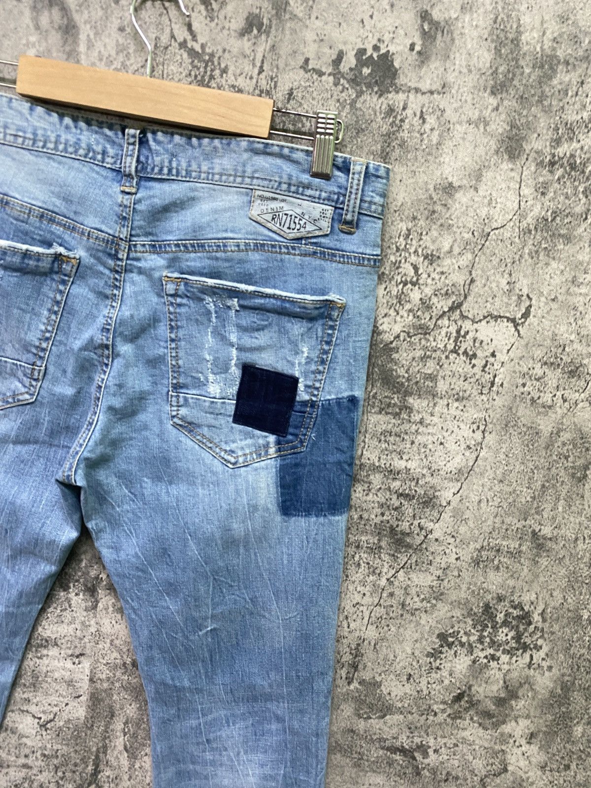 Designer GET USED Distressed Patchwork Skinny Kapital Style Denim Size US 32 / EU 48 - 11 Thumbnail