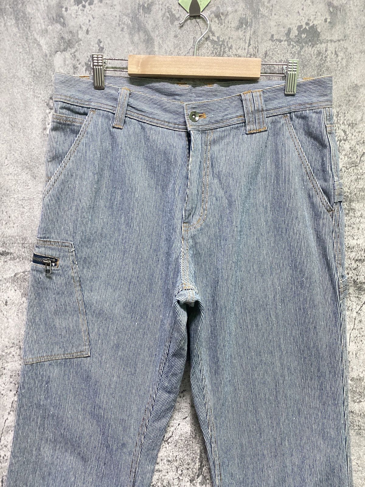 Japanese Brand Villand Hickory Carpenter Zipper Casual Workwear Pant Size US 33 - 3 Thumbnail