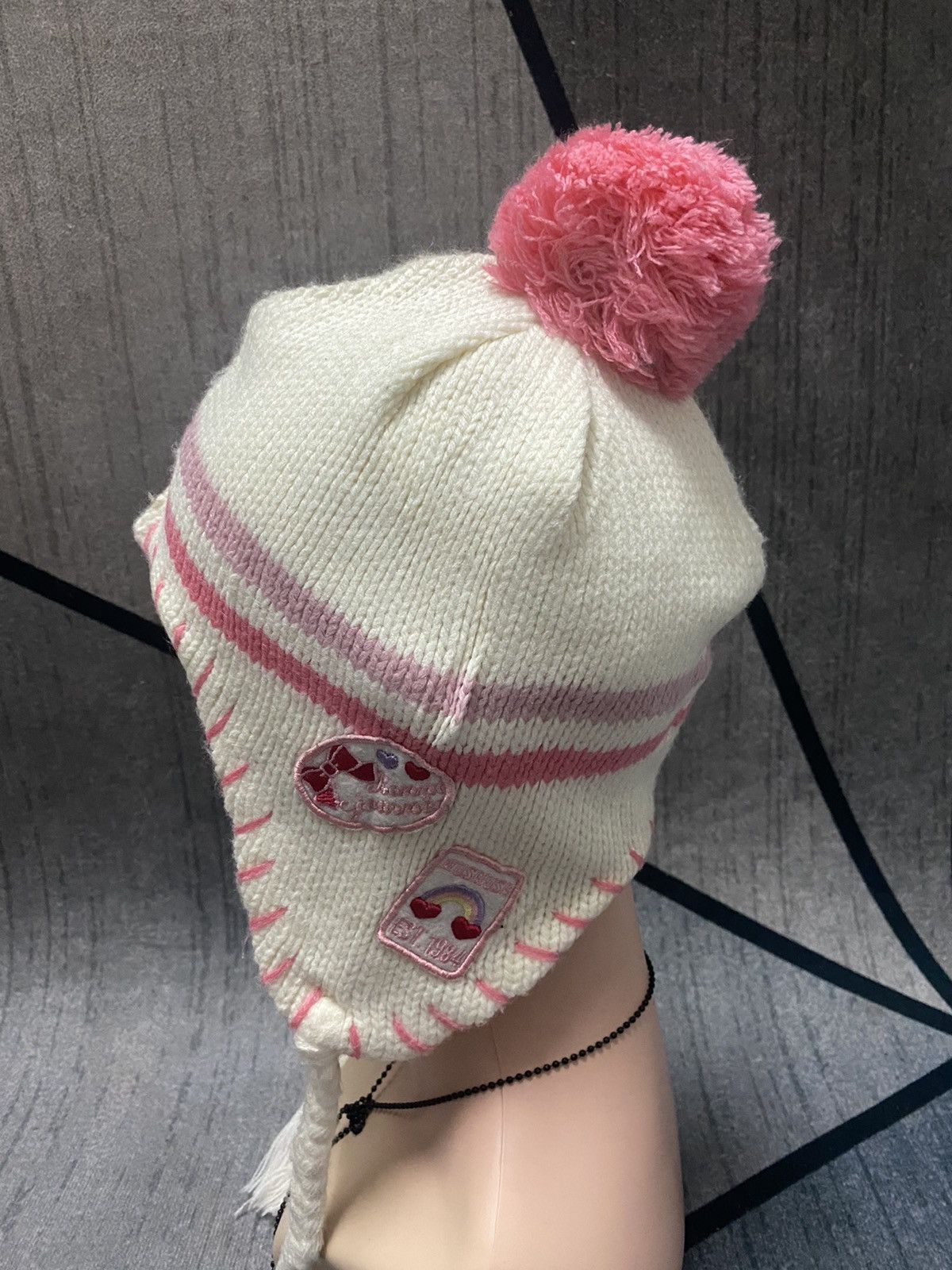 Japanese Brand Hush Hush Stripe Design Beanie Hat Size ONE SIZE - 2 Thumbnail