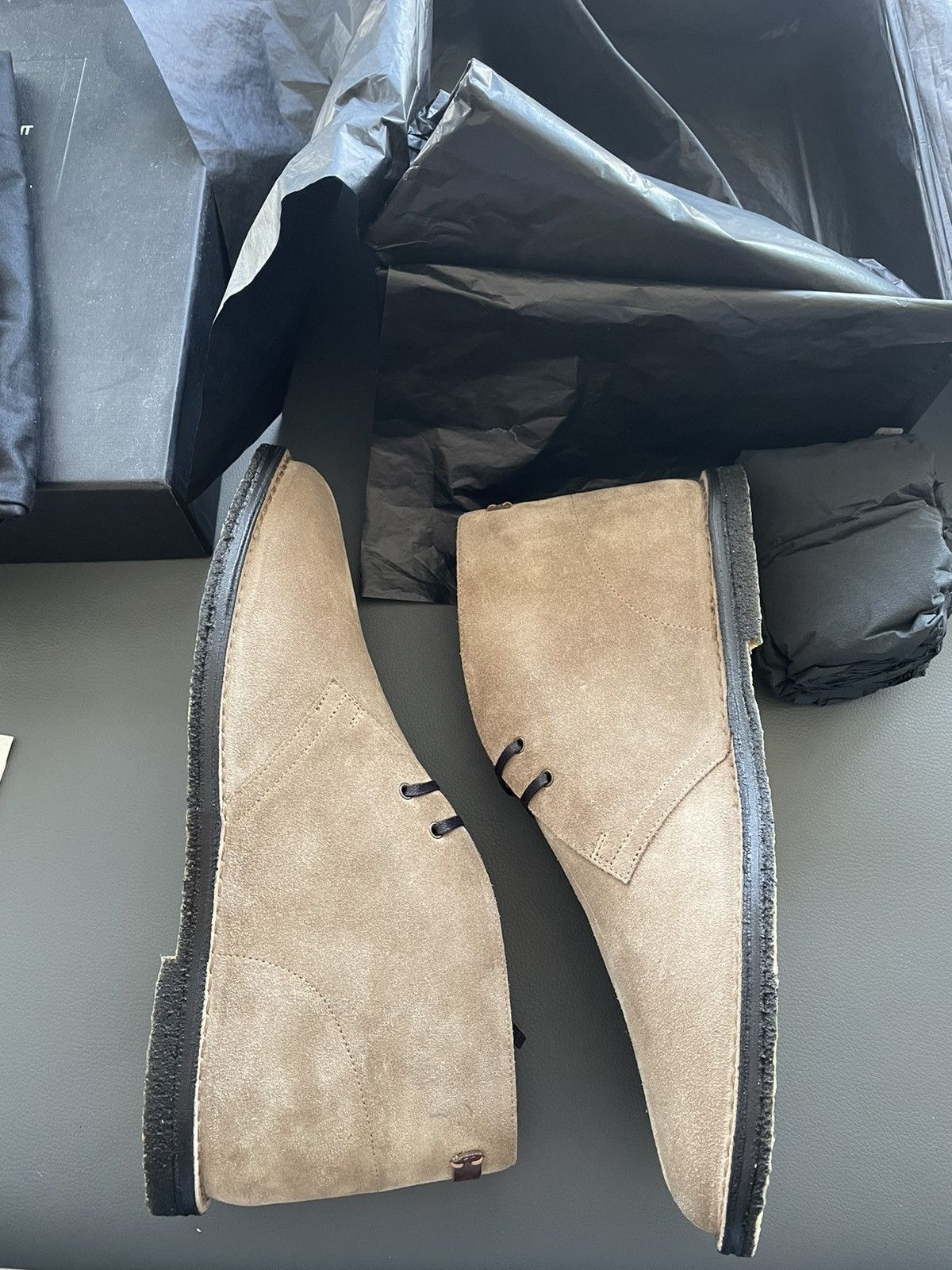Hedi Slimane × Saint Laurent Paris × Yves Saint Laurent Iconic Brand New Classic Suede Leather Western Boots Shoes Size US 11 / EU 44 - 24 Thumbnail