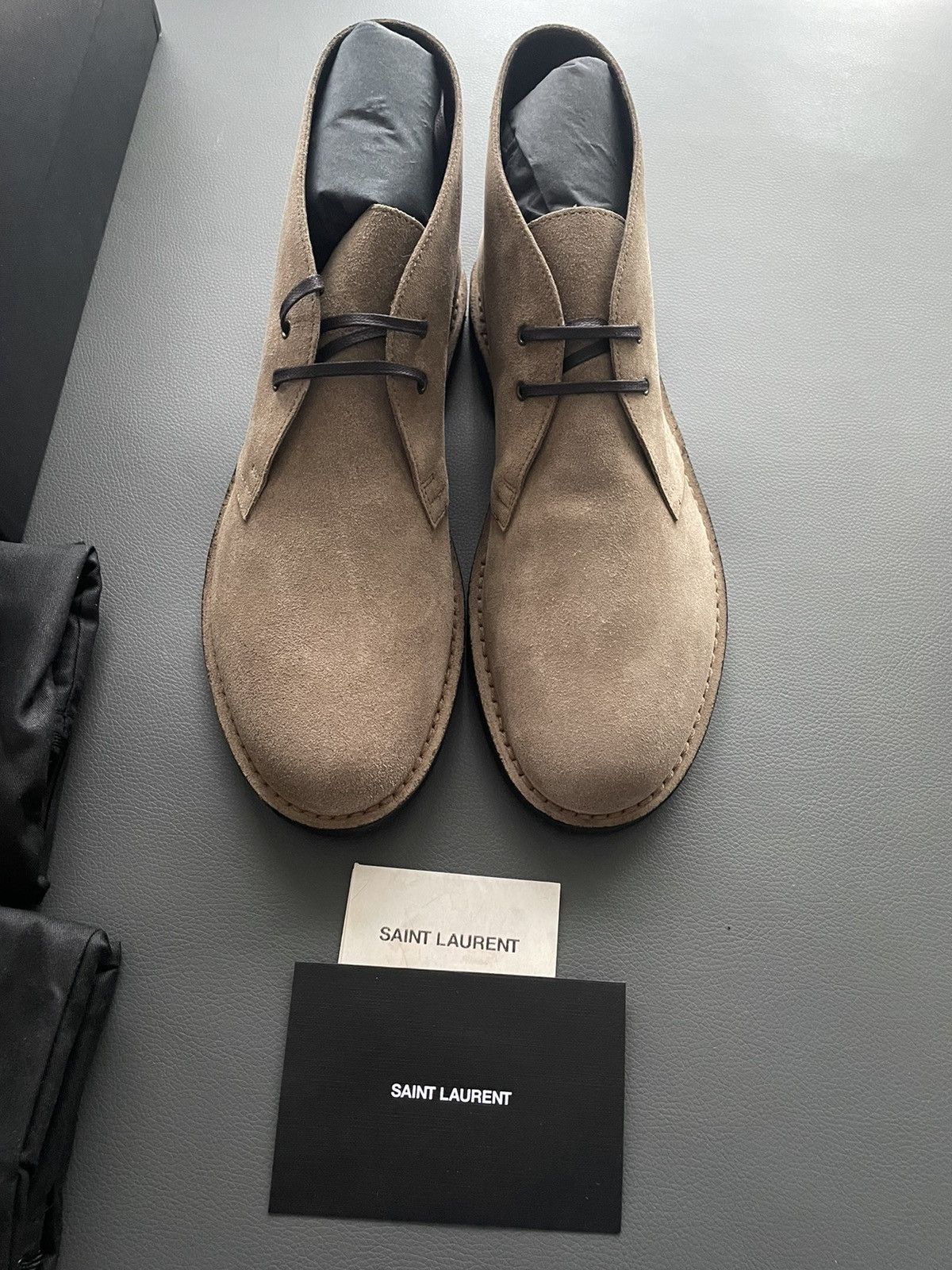Hedi Slimane × Saint Laurent Paris × Yves Saint Laurent Iconic Brand New Classic Suede Leather Western Boots Shoes Size US 11 / EU 44 - 14 Thumbnail