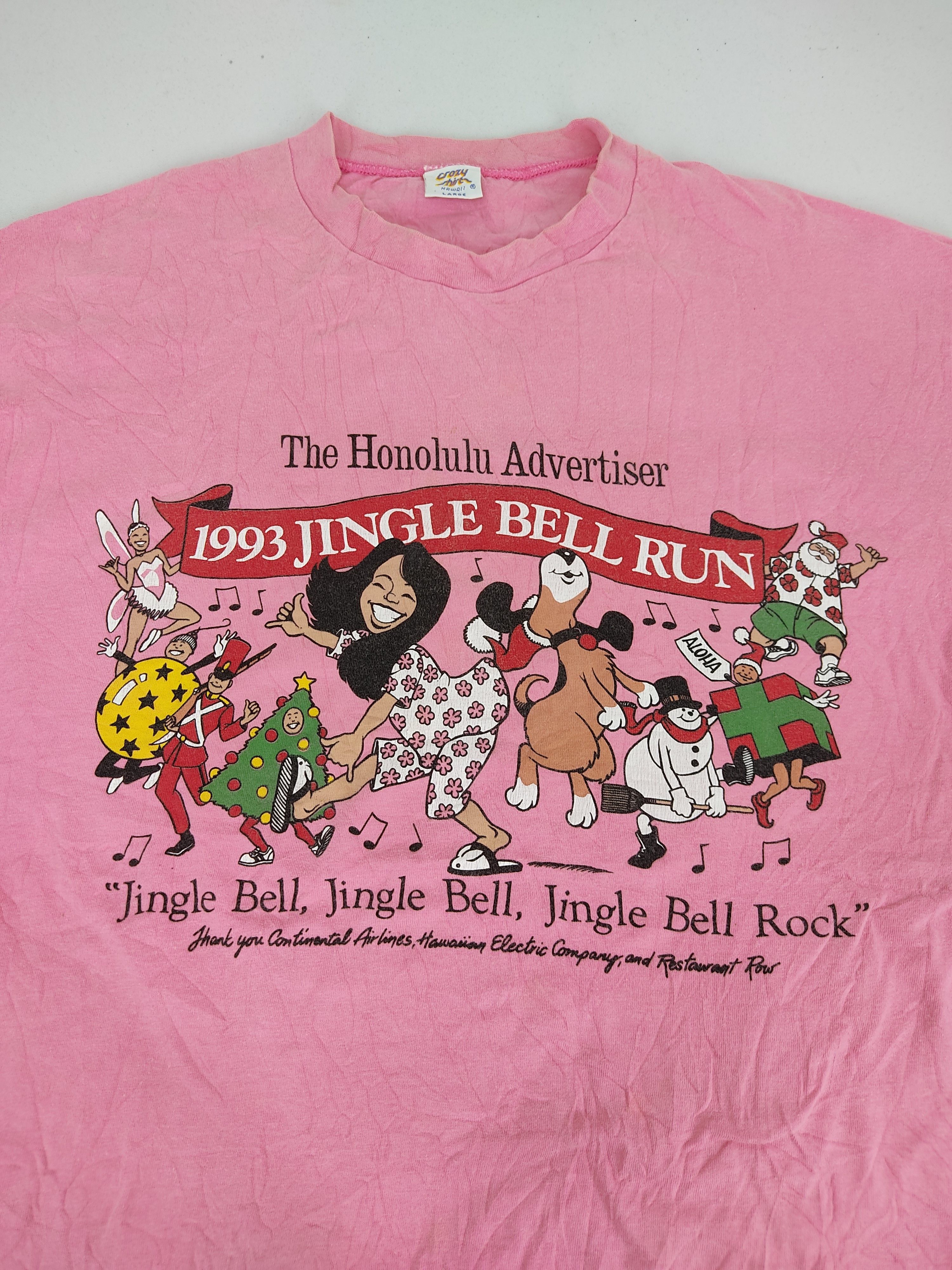 Vintage Vintage 90s Jingle Bell Run The Honolulu Advertiser Tee Art Size US L / EU 52-54 / 3 - 3 Thumbnail