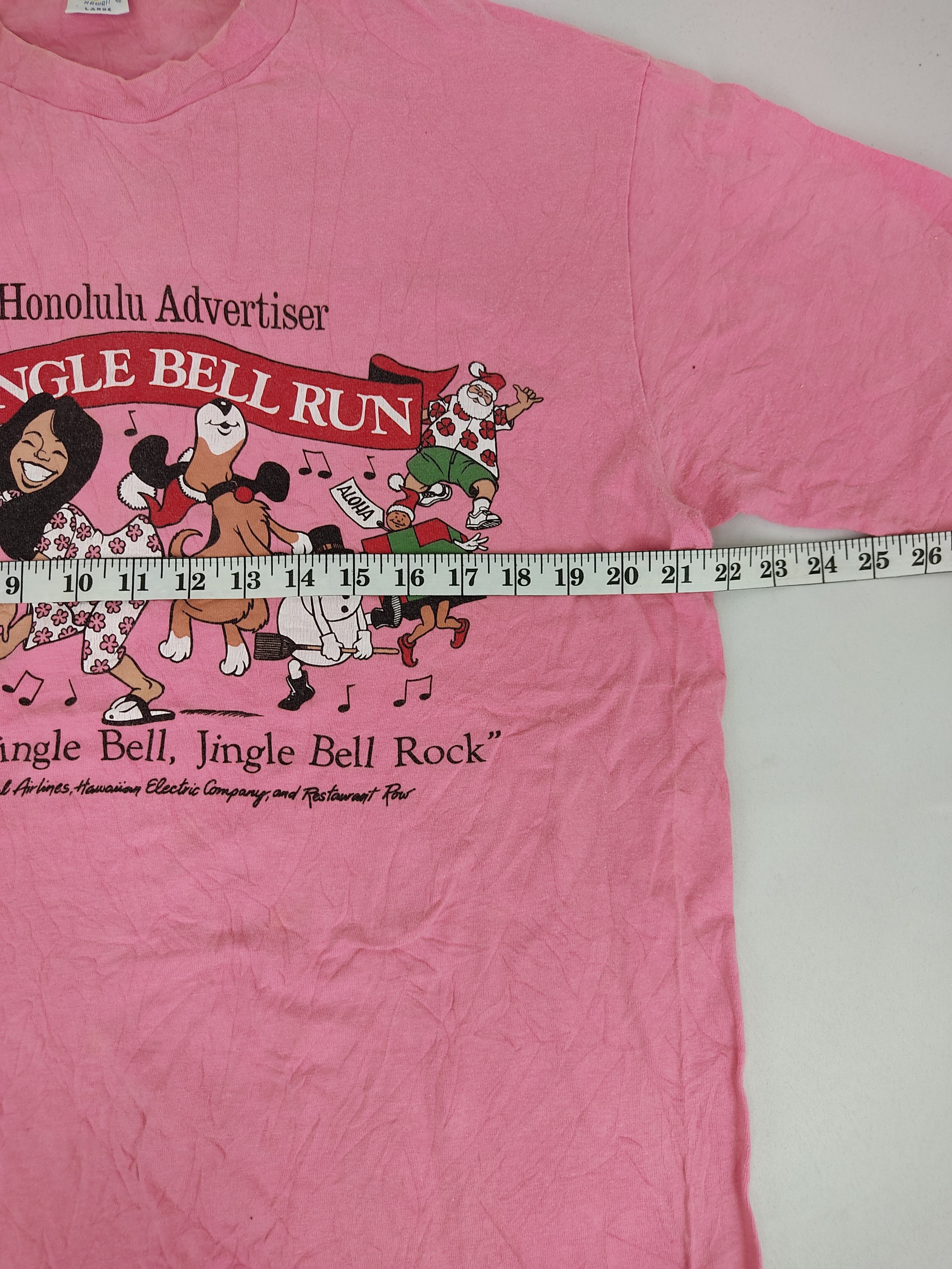 Vintage Vintage 90s Jingle Bell Run The Honolulu Advertiser Tee Art Size US L / EU 52-54 / 3 - 8 Thumbnail