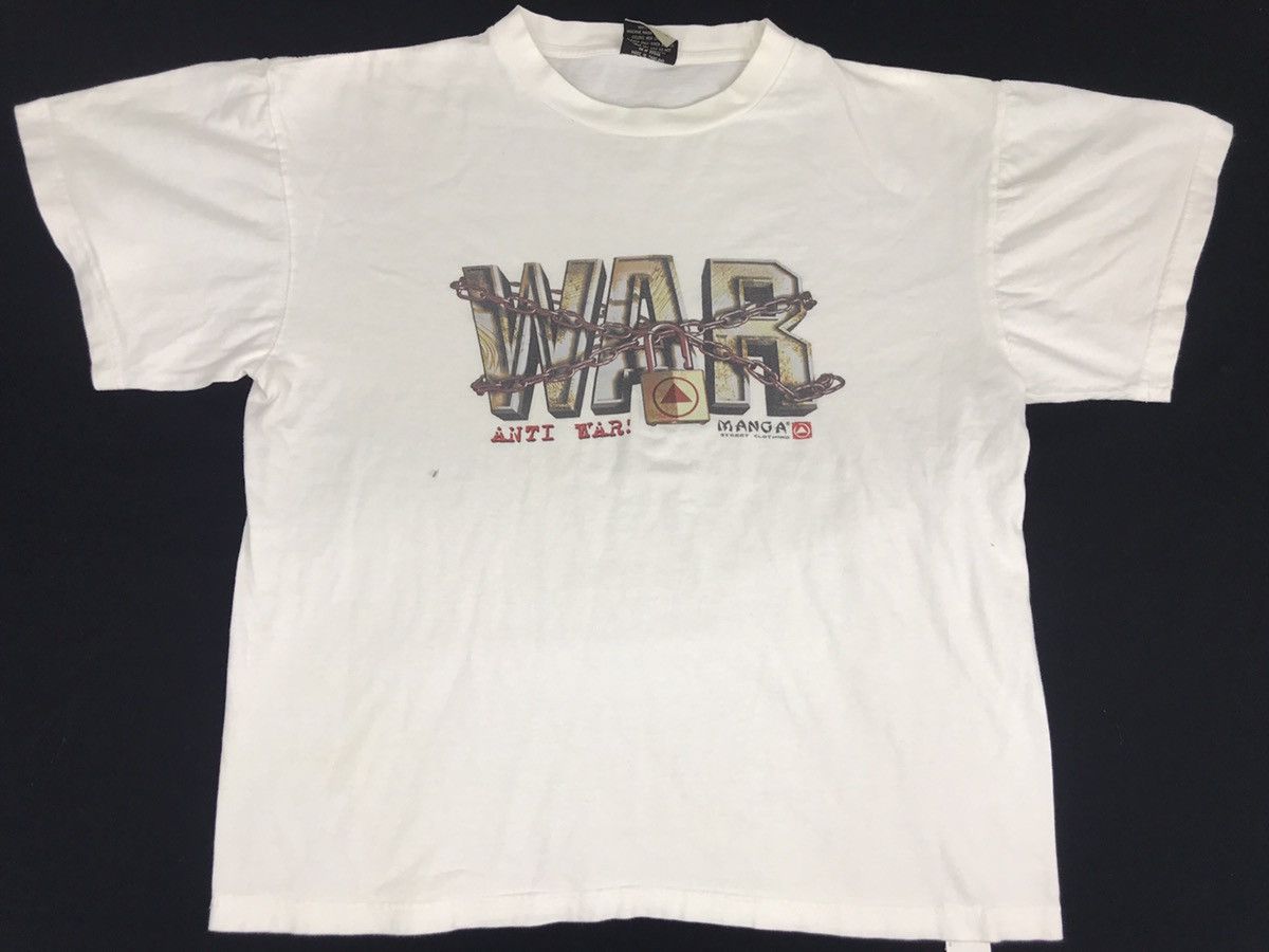 Anime Vintage Manga Anti War Logo Spell Out Nice Design Tee Size L / US 10 / IT 46 - 1 Thumbnail