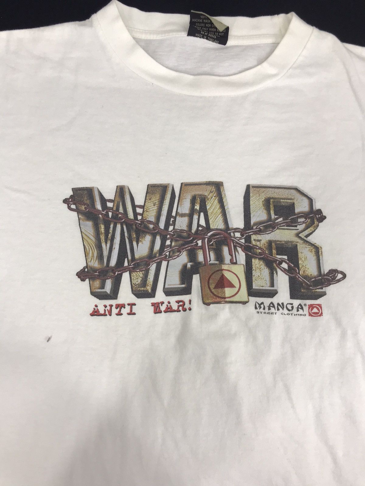 Anime Vintage Manga Anti War Logo Spell Out Nice Design Tee Size L / US 10 / IT 46 - 2 Thumbnail