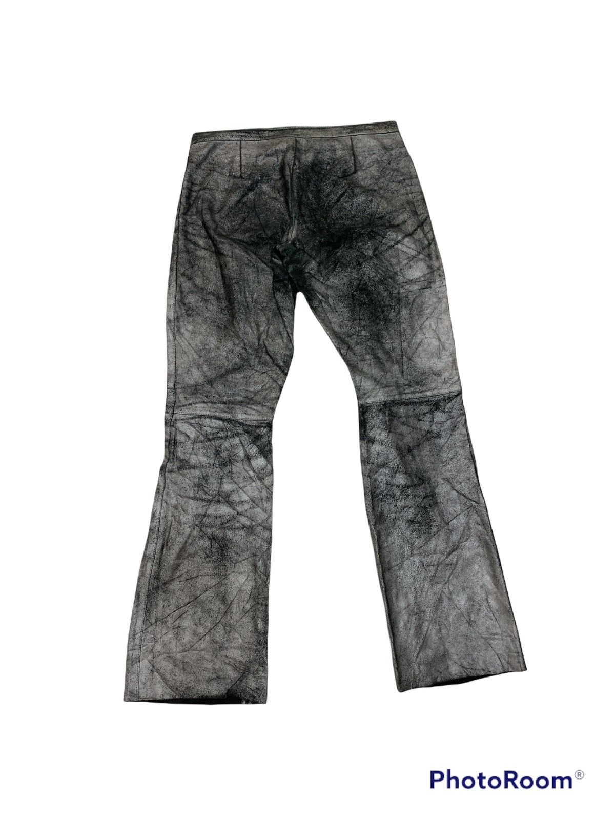 Bcbgmaxazria METALLIC SILVER COW LEATHER PANTS Size US 30 / EU 46 - 2 Thumbnail