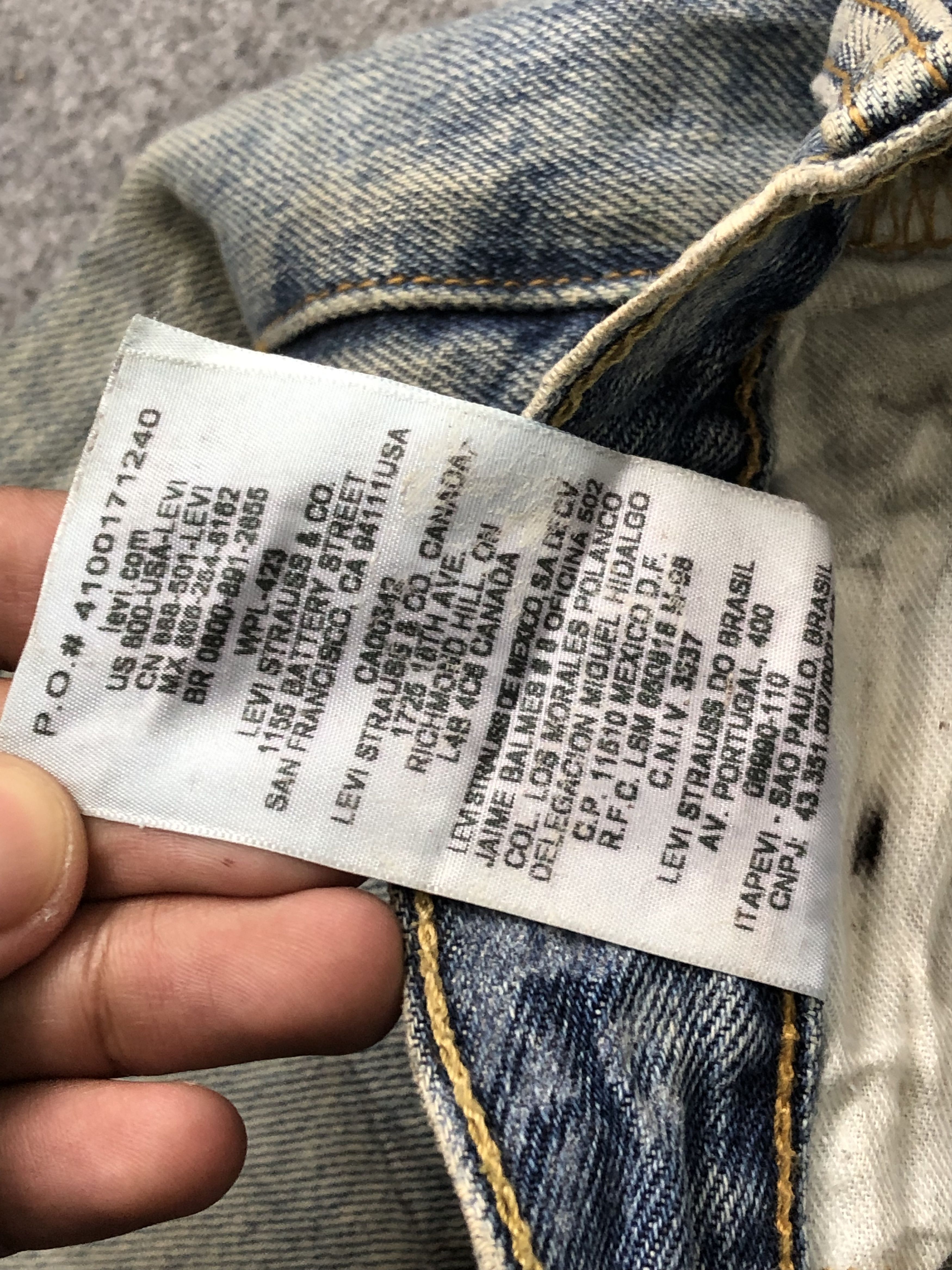 Levi's Vintage Dirty Levis 501 Faded Blue Jeans DP1552 Size US 34 / EU 50 - 9 Thumbnail
