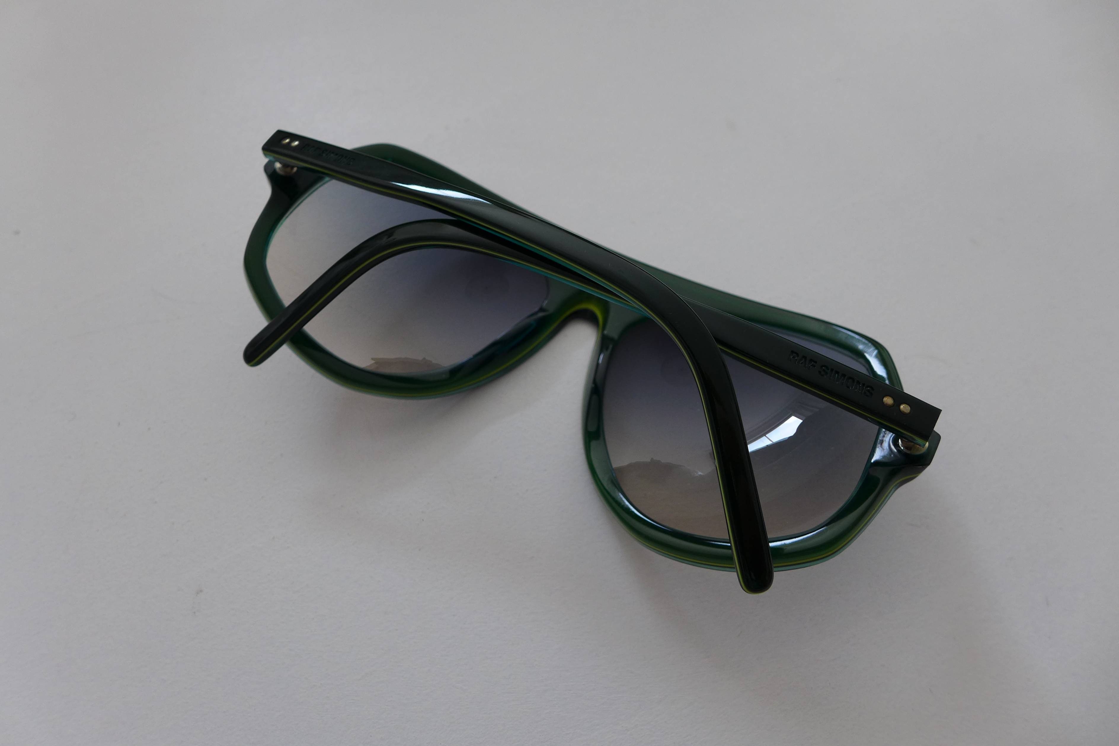 Linda Farrow Raf Simons Angular Aviator Sunglasses -- Dark Green Size ONE SIZE - 12 Thumbnail