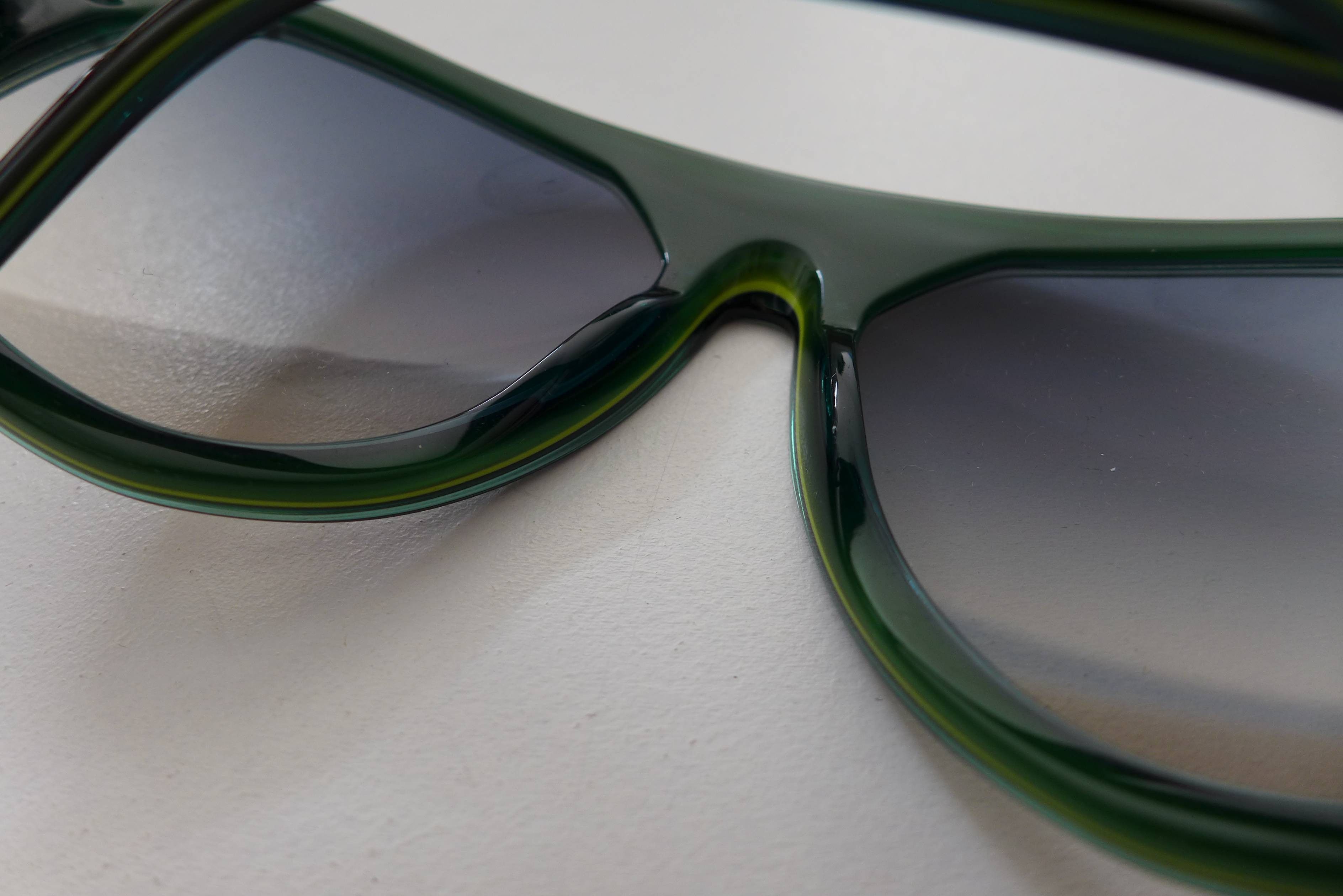 Linda Farrow Raf Simons Angular Aviator Sunglasses -- Dark Green Size ONE SIZE - 14 Thumbnail