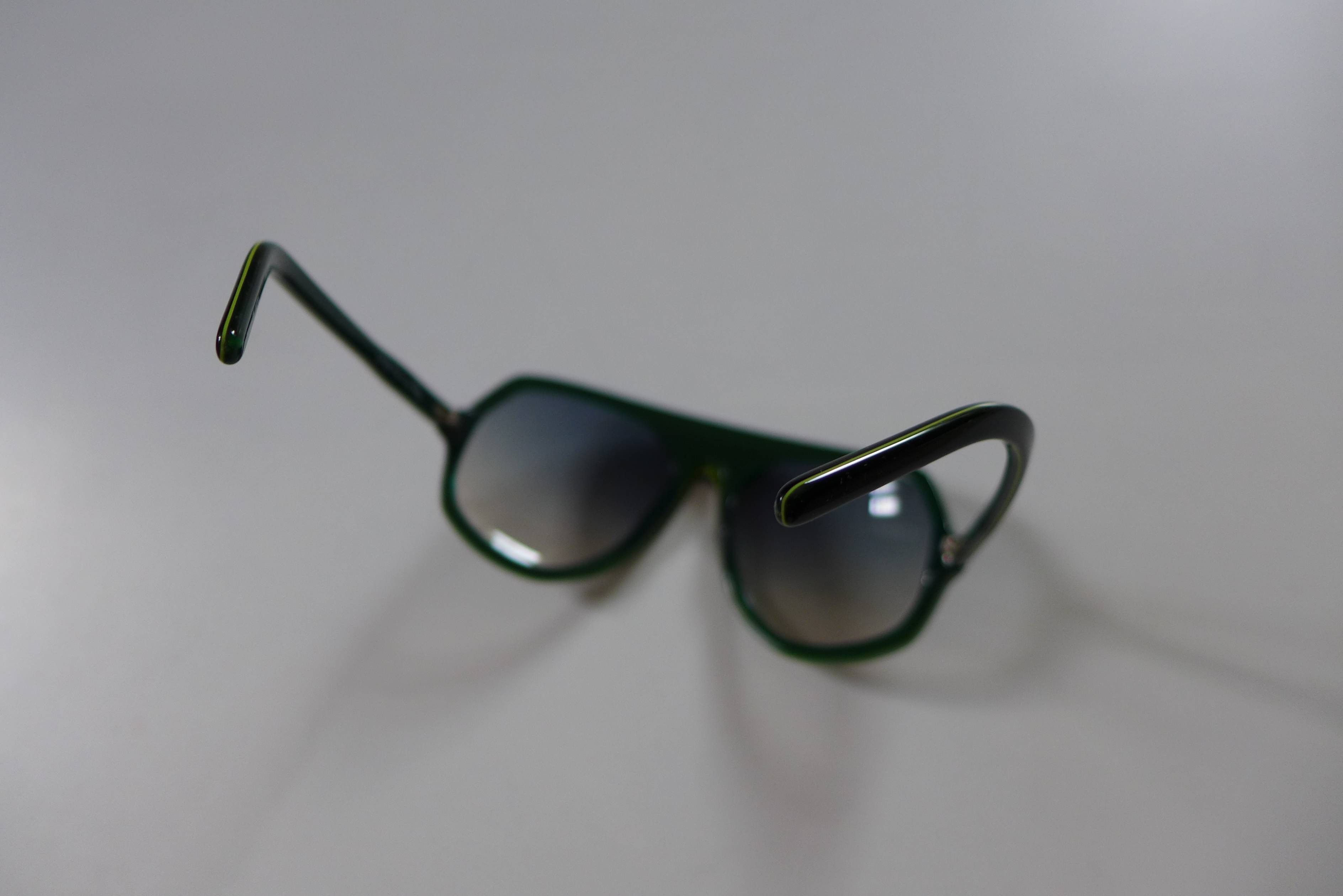 Linda Farrow Raf Simons Angular Aviator Sunglasses -- Dark Green Size ONE SIZE - 17 Thumbnail