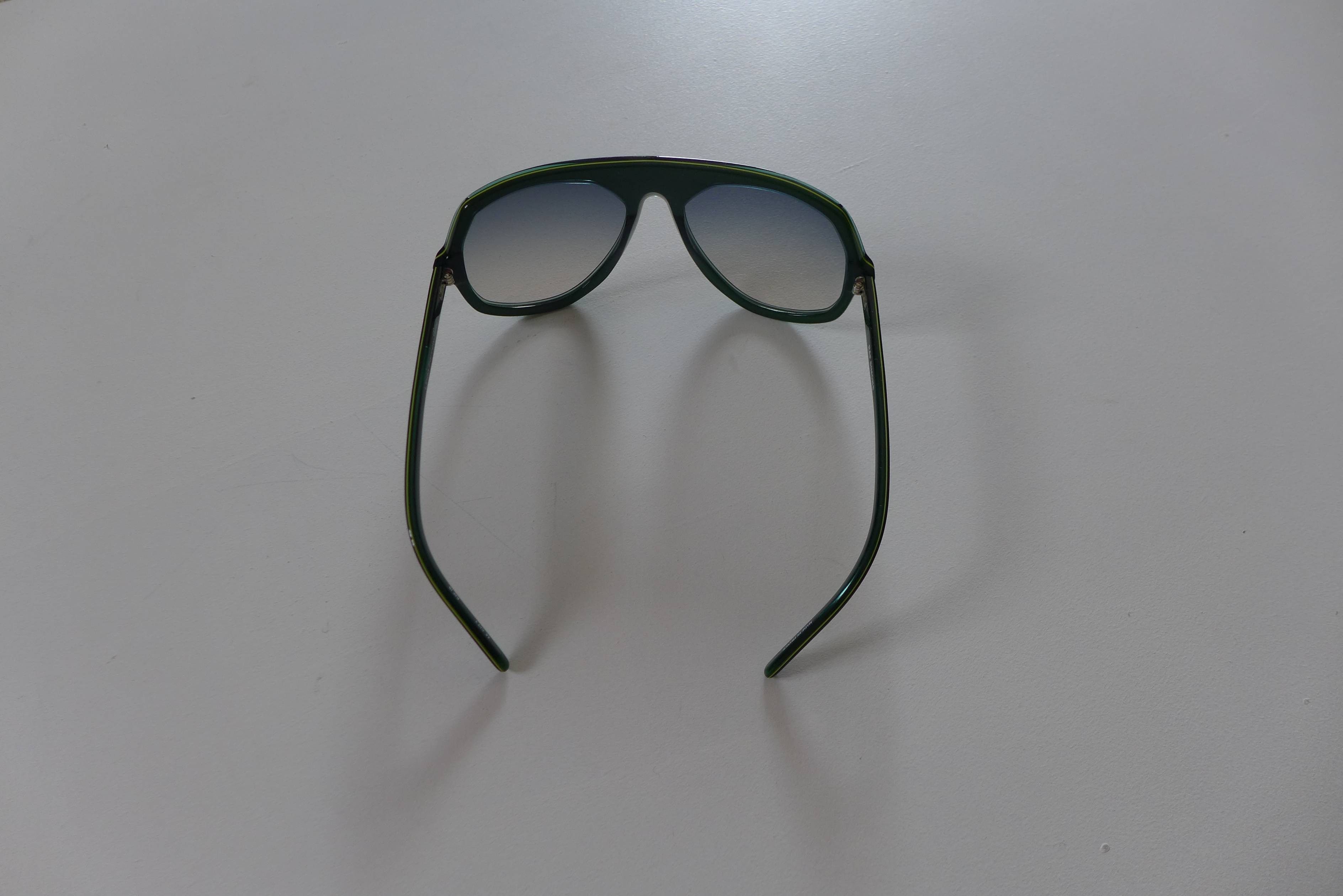 Linda Farrow Raf Simons Angular Aviator Sunglasses -- Dark Green Size ONE SIZE - 6 Thumbnail