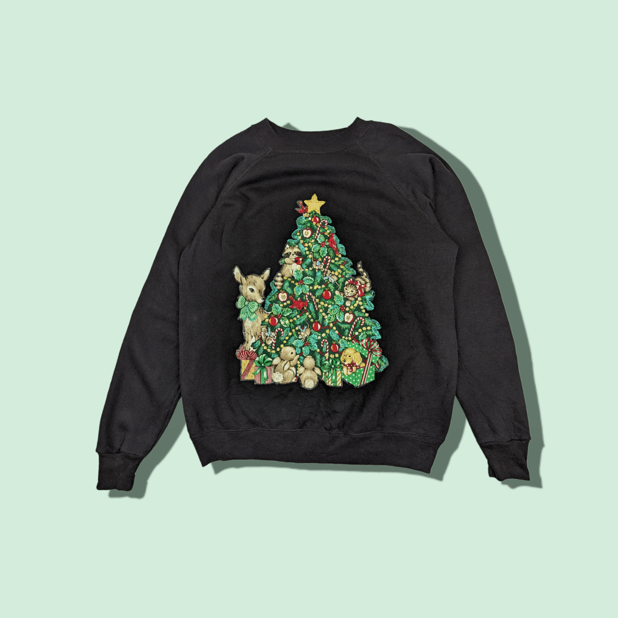 Hanes Vintage 90's HANES Merry Christmas Christmas Tree Jumper Size US L / EU 52-54 / 3 - 1 Thumbnail