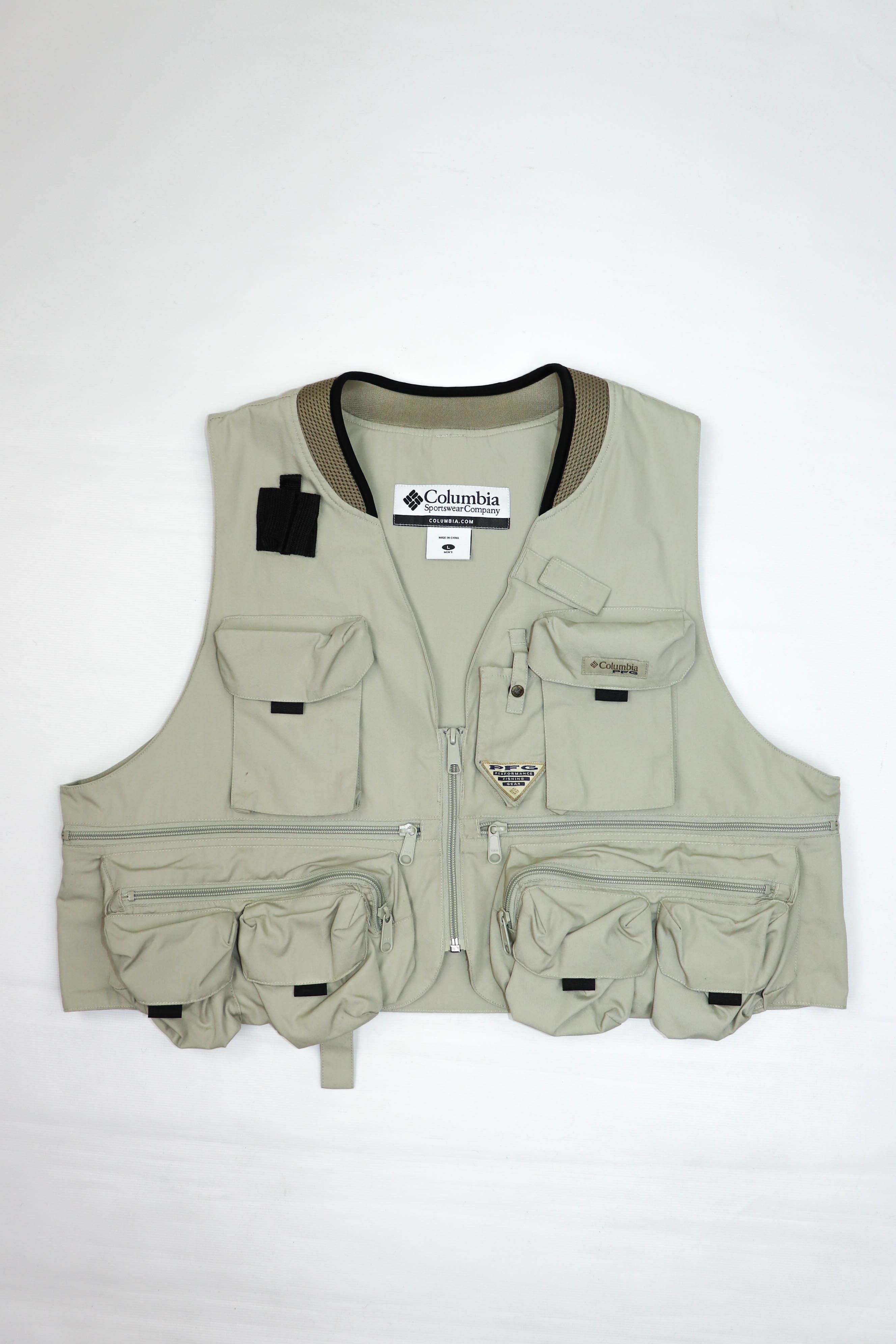 Gilet De Pêche Columbia PFG Pour Homme, Beige, Taille L, Neuf Avec étiquette