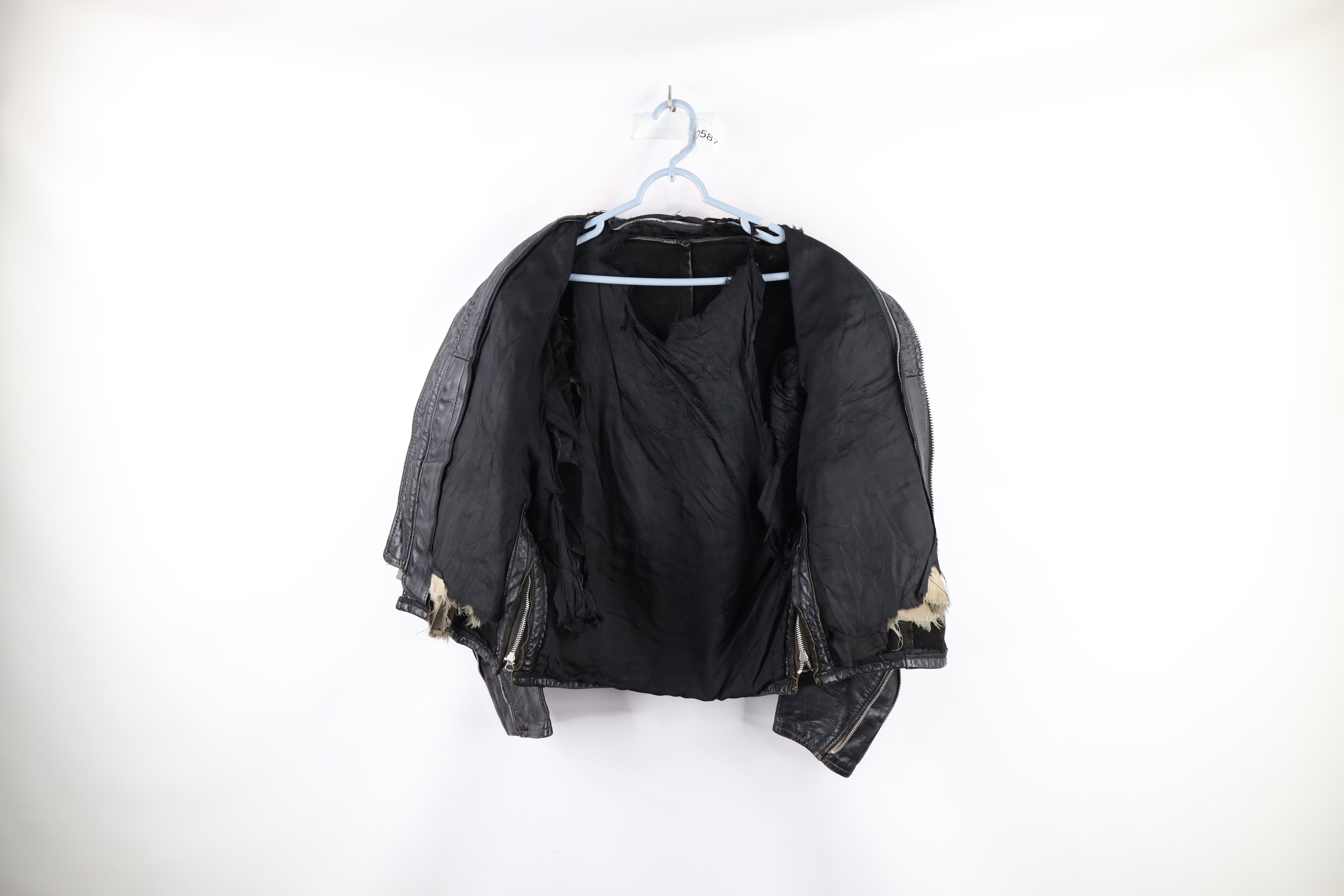 Vintage Vintage 70s Leather Cafe Racer Motorcycle Jacket Black USA Size US L / EU 52-54 / 3 - 8 Thumbnail