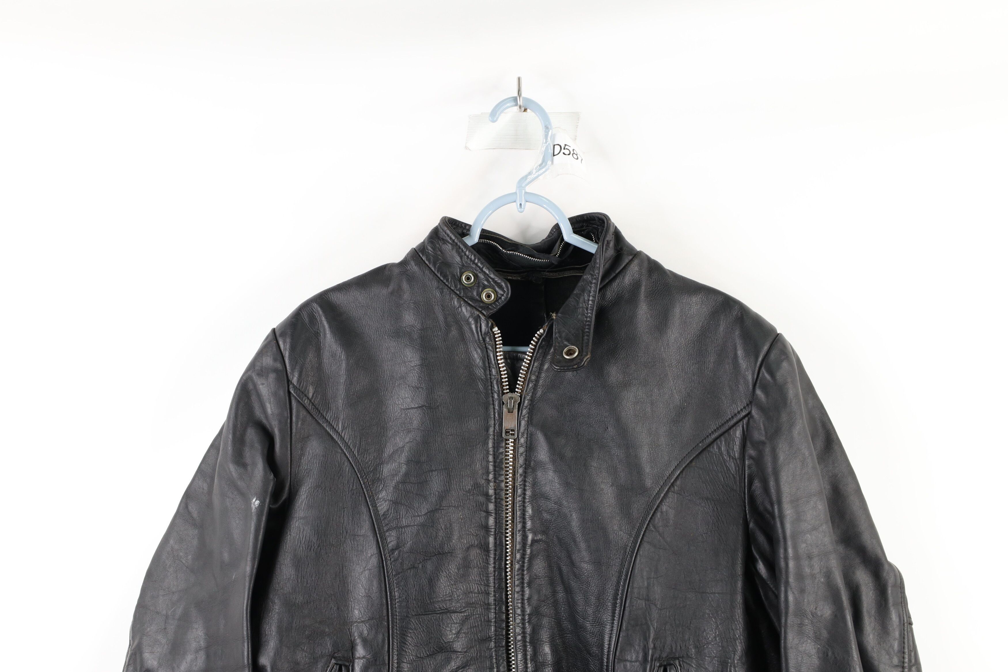 Vintage Vintage 70s Leather Cafe Racer Motorcycle Jacket Black USA Size US L / EU 52-54 / 3 - 2 Preview