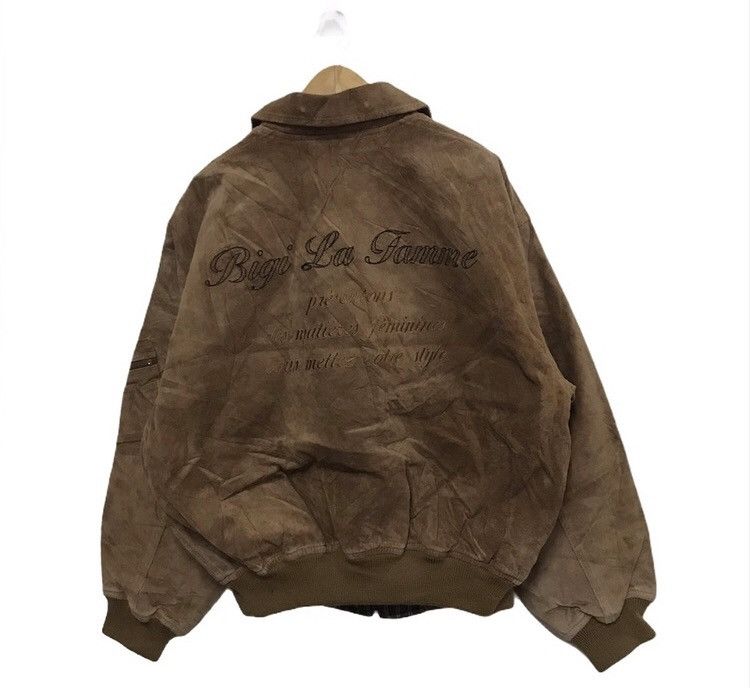 Vintage 🔥Rare🔥Men Bigi MA-1 brown leather bomber jacket Size US M / EU 48-50 / 2 - 2 Thumbnail
