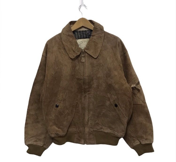 Vintage 🔥Rare🔥Men Bigi MA-1 brown leather bomber jacket Size US M / EU 48-50 / 2 - 1 Thumbnail