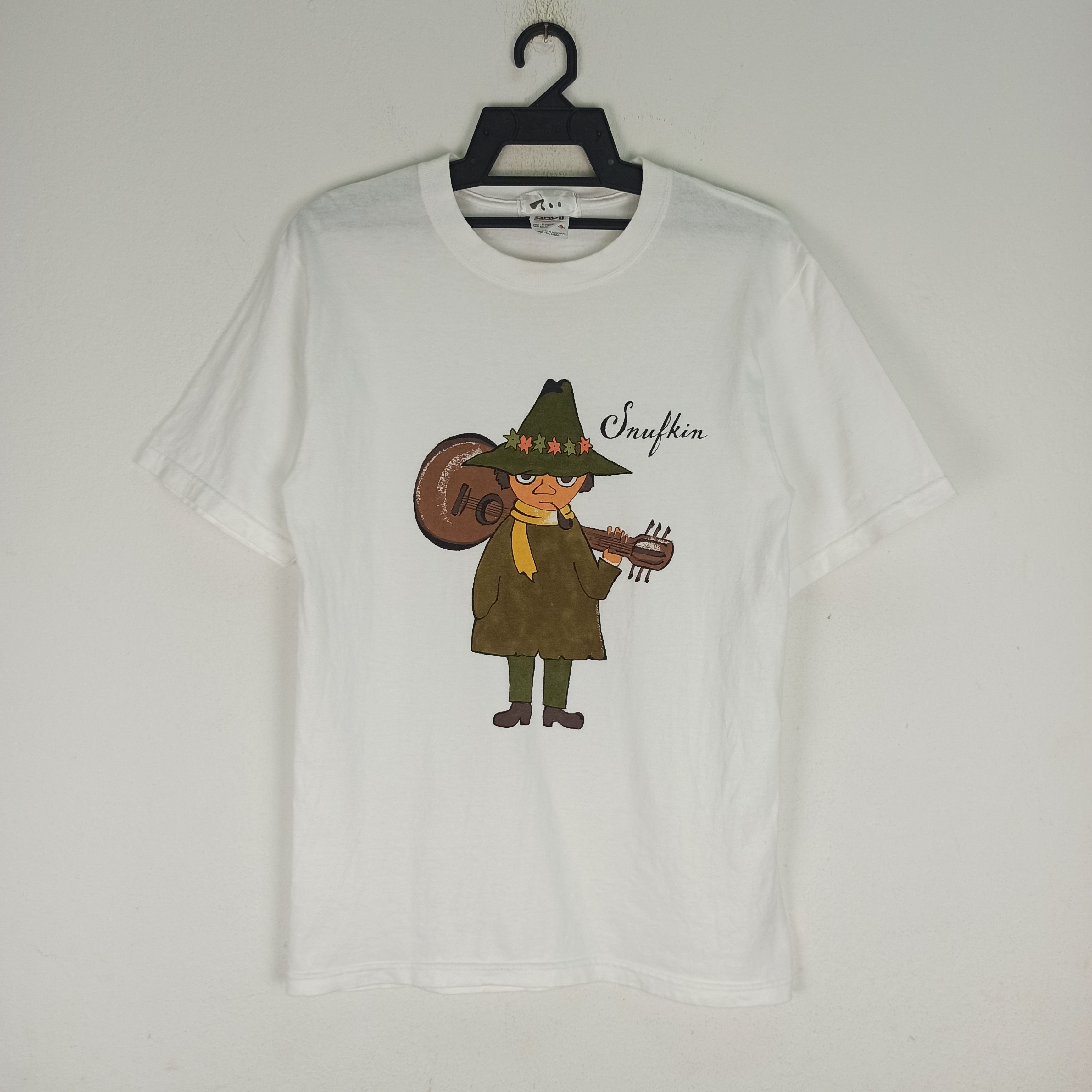 image of Character Hero x Movie Vintage Snufkin Moomin Characters Movie Tshirt Anvil in White (Size Small)