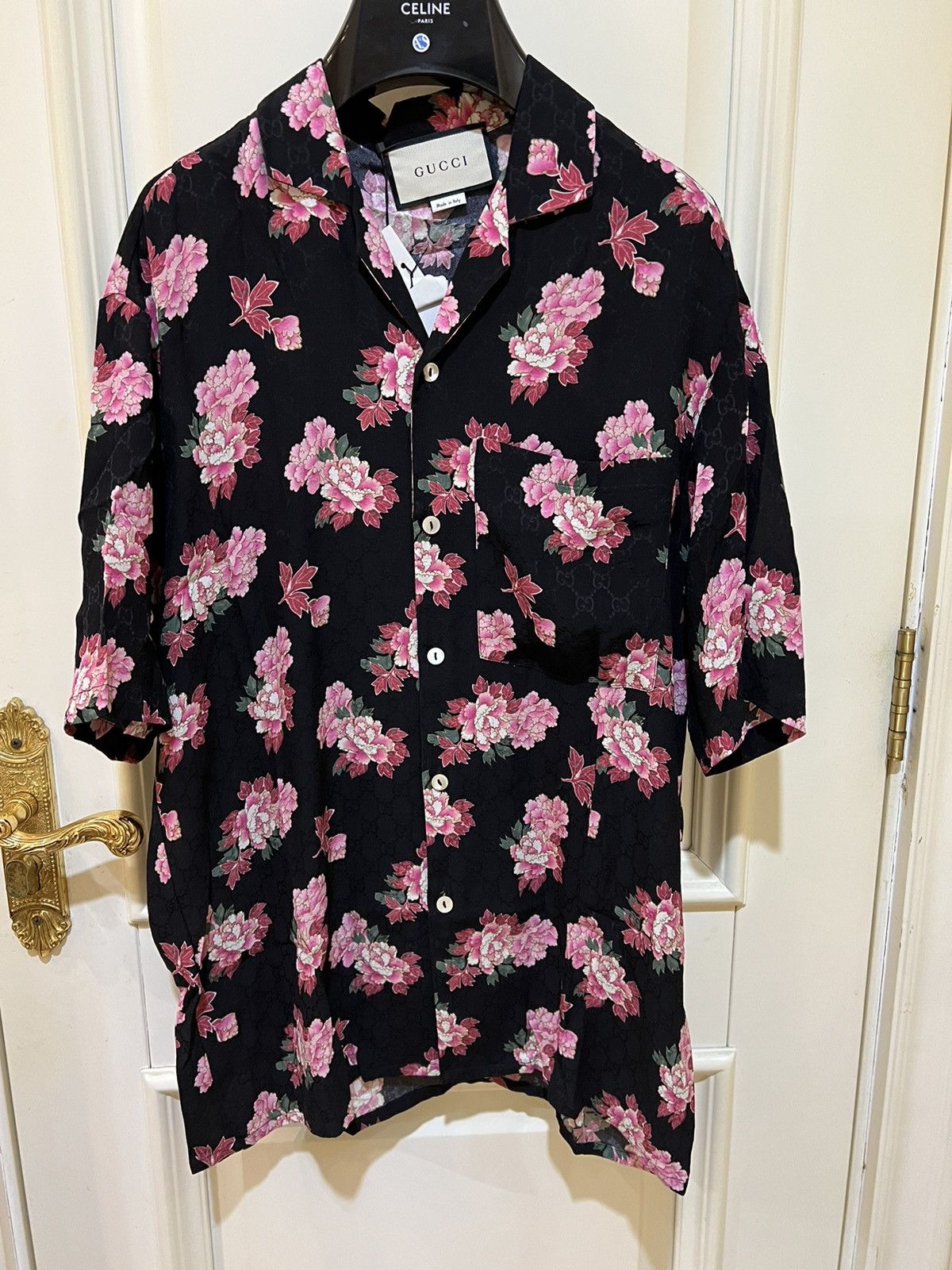 Gucci Silk Peony blossom Hawaiian shirt Size US S / EU 44-46 / 1 - 1 Thumbnail