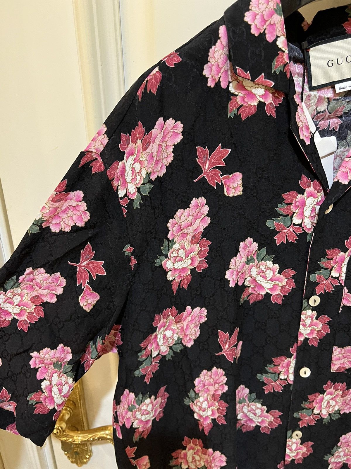 Gucci Silk Peony blossom Hawaiian shirt Size US S / EU 44-46 / 1 - 4 Thumbnail