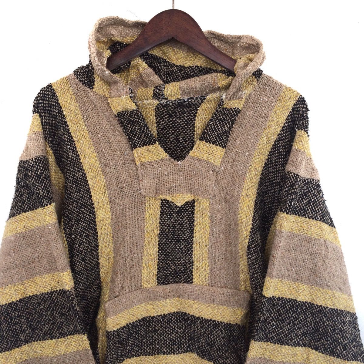 Mexican Threads Vintage Classic Mexican Baja Striped Hoodie Navajo Poncho Size US M / EU 48-50 / 2 - 2 Thumbnail