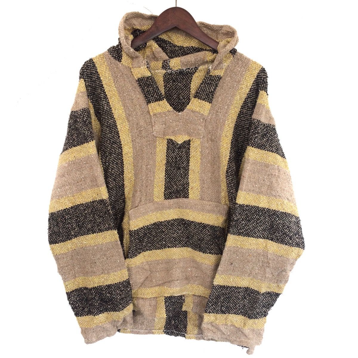 Mexican Threads Vintage Classic Mexican Baja Striped Hoodie Navajo Poncho Size US M / EU 48-50 / 2 - 1 Thumbnail
