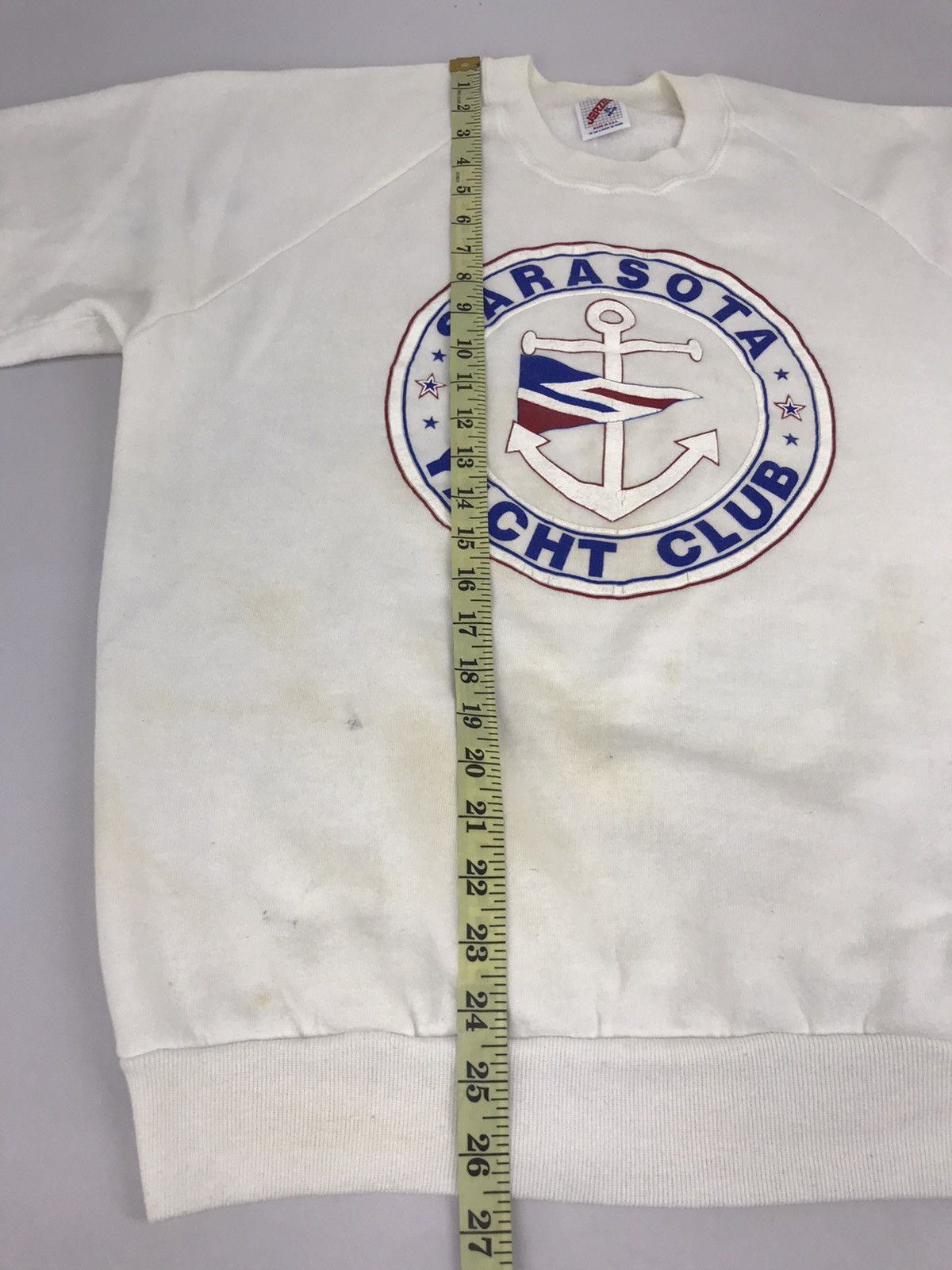 Jerzees Sarasota Yatch Club Sweatshirt Big Anchor Logo Spell Out Size US L / EU 52-54 / 3 - 7 Thumbnail