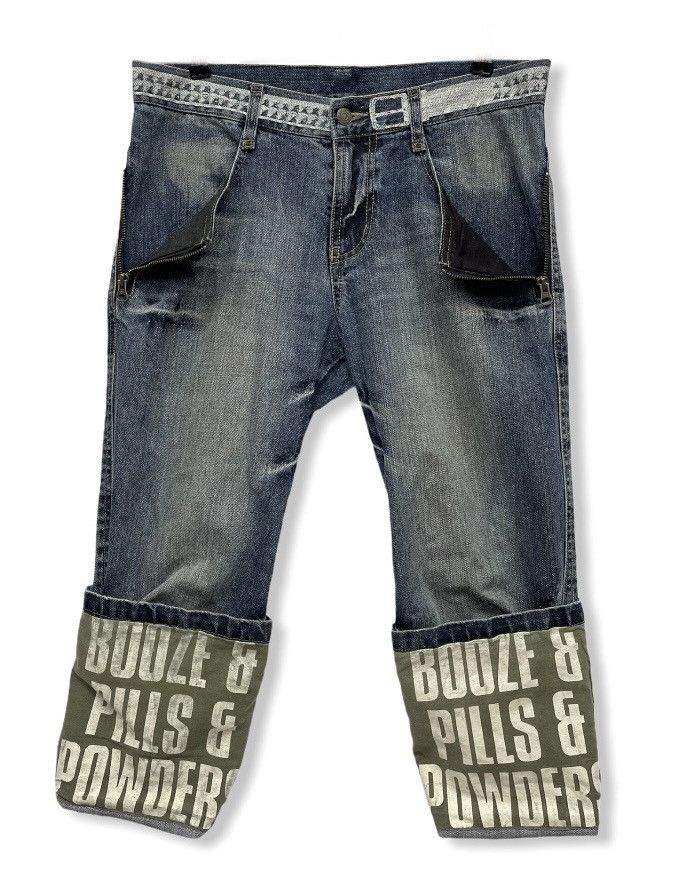 PPFM SICK🔥 PPFM BOOZE & PILLS & POWDER Cropped Style Denim Size US 32 / EU 48 - 2 Thumbnail