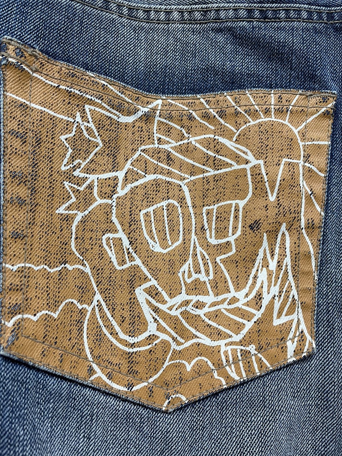 PPFM SICK🔥 PPFM BOOZE & PILLS & POWDER Cropped Style Denim Size US 32 / EU 48 - 7 Thumbnail