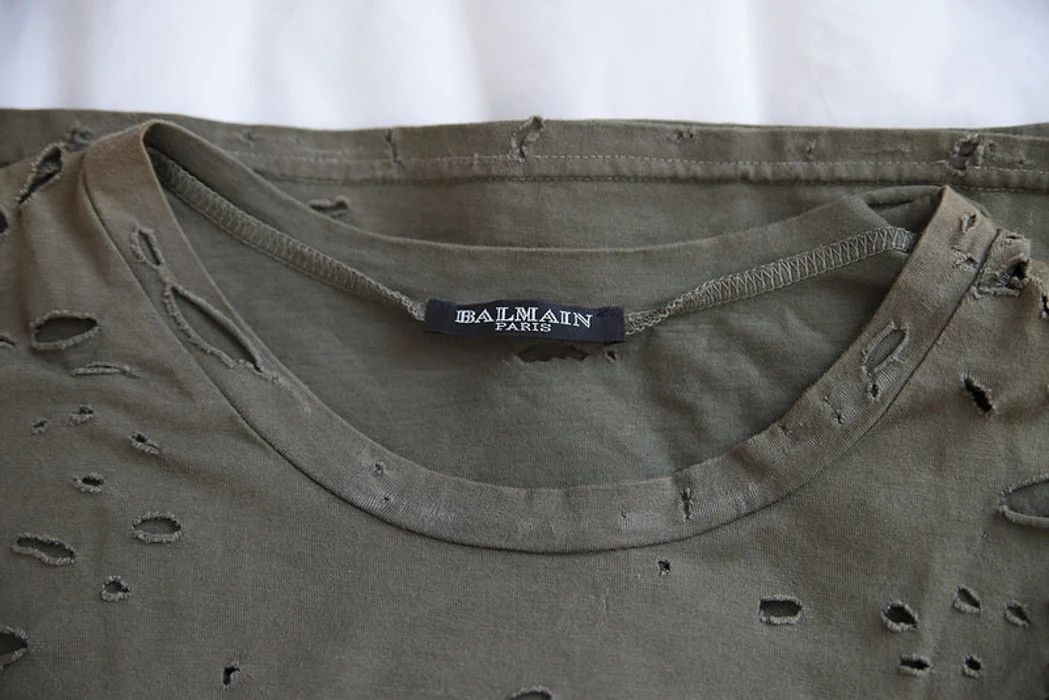 Balmain SS10 destroyed military t-shirt Size XS / US 0-2 / IT 36-38 - 6 Thumbnail
