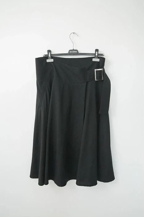 image of Yohji Yamamoto Y's Red Label Big Buckle Skirt in Black, Women's (Size 32)