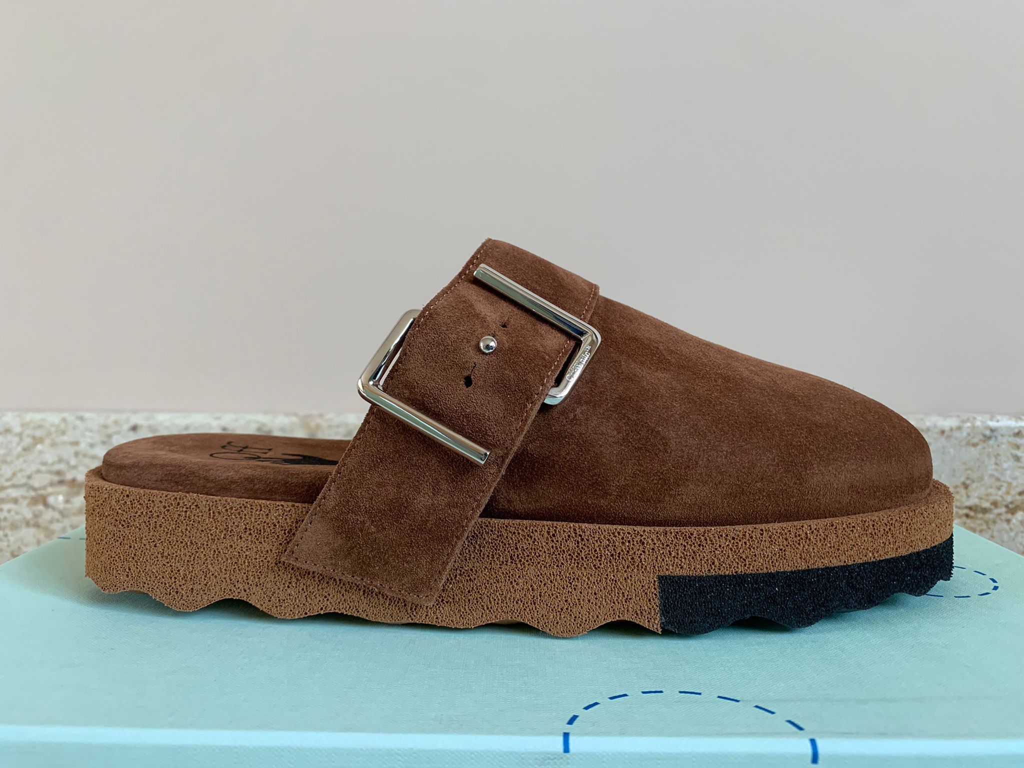 Off-White Comfort Leather Slipper in Brown Black Size US 10 / EU 43 - 7 Thumbnail