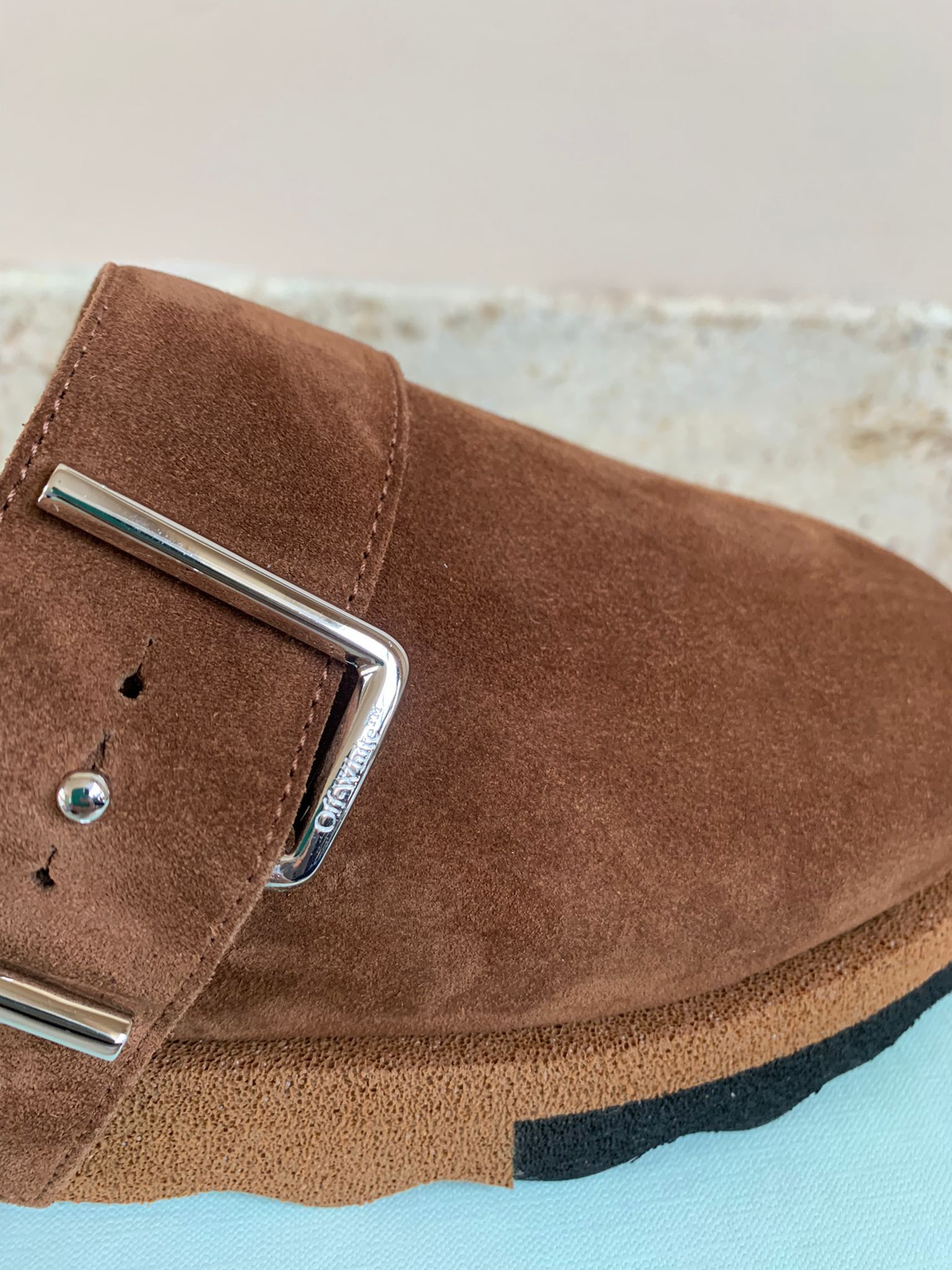 Off-White Comfort Leather Slipper in Brown Black Size US 10 / EU 43 - 6 Thumbnail
