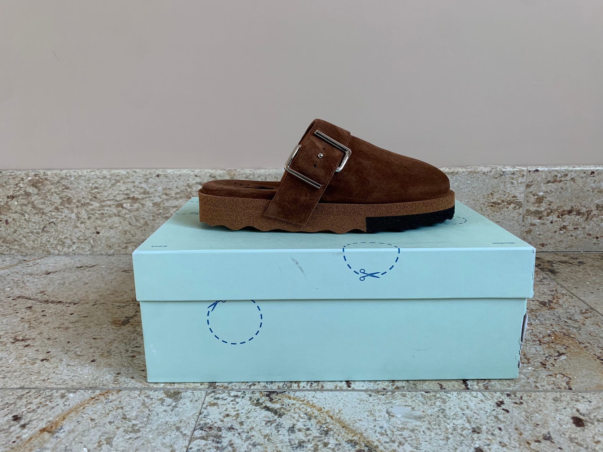 Off-White Comfort Leather Slipper in Brown Black Size US 10 / EU 43 - 3 Thumbnail